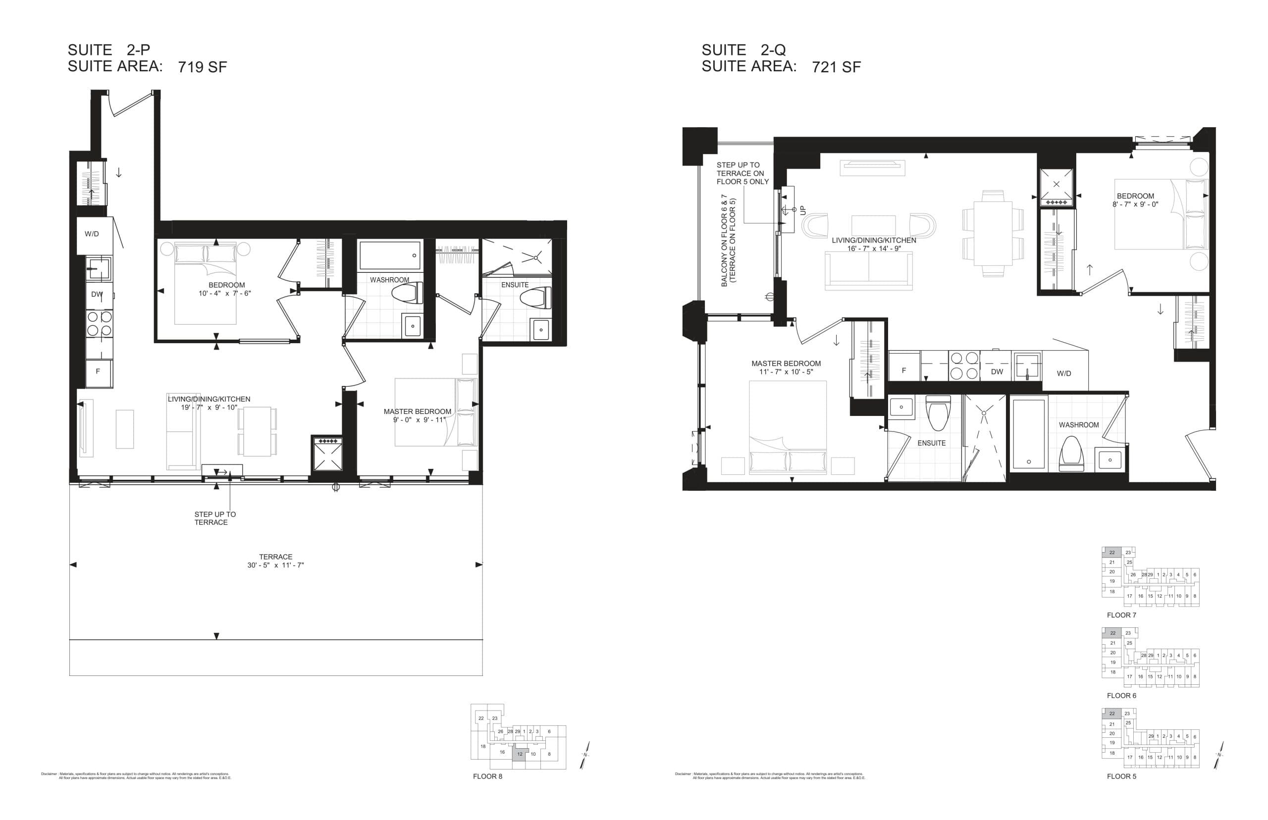 Suite 2-P Floor Plan at 400 King West Condos - 719 sq.ft