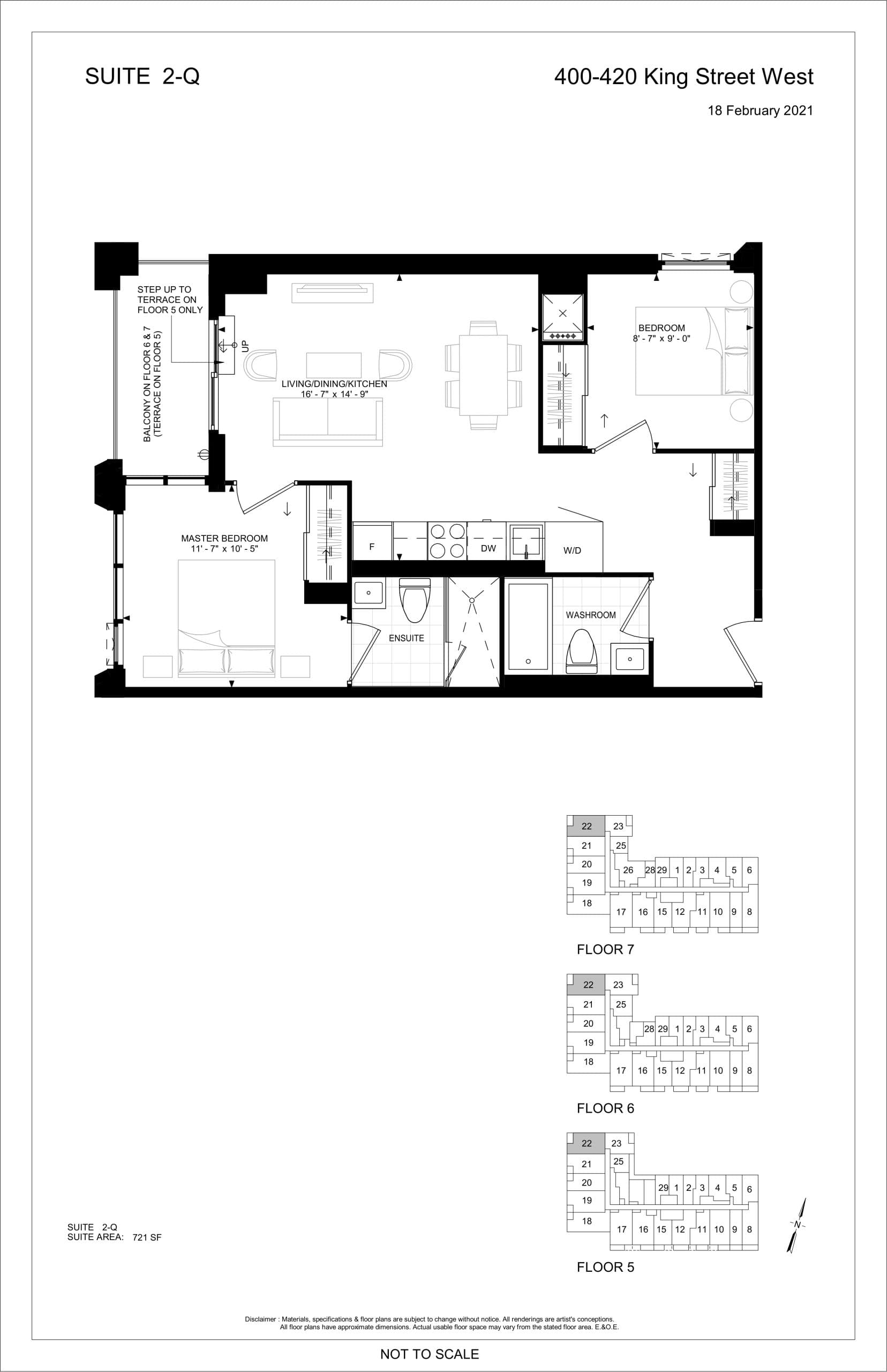 Suite 2-Q Floor Plan at 400 King West Condos - 721 sq.ft
