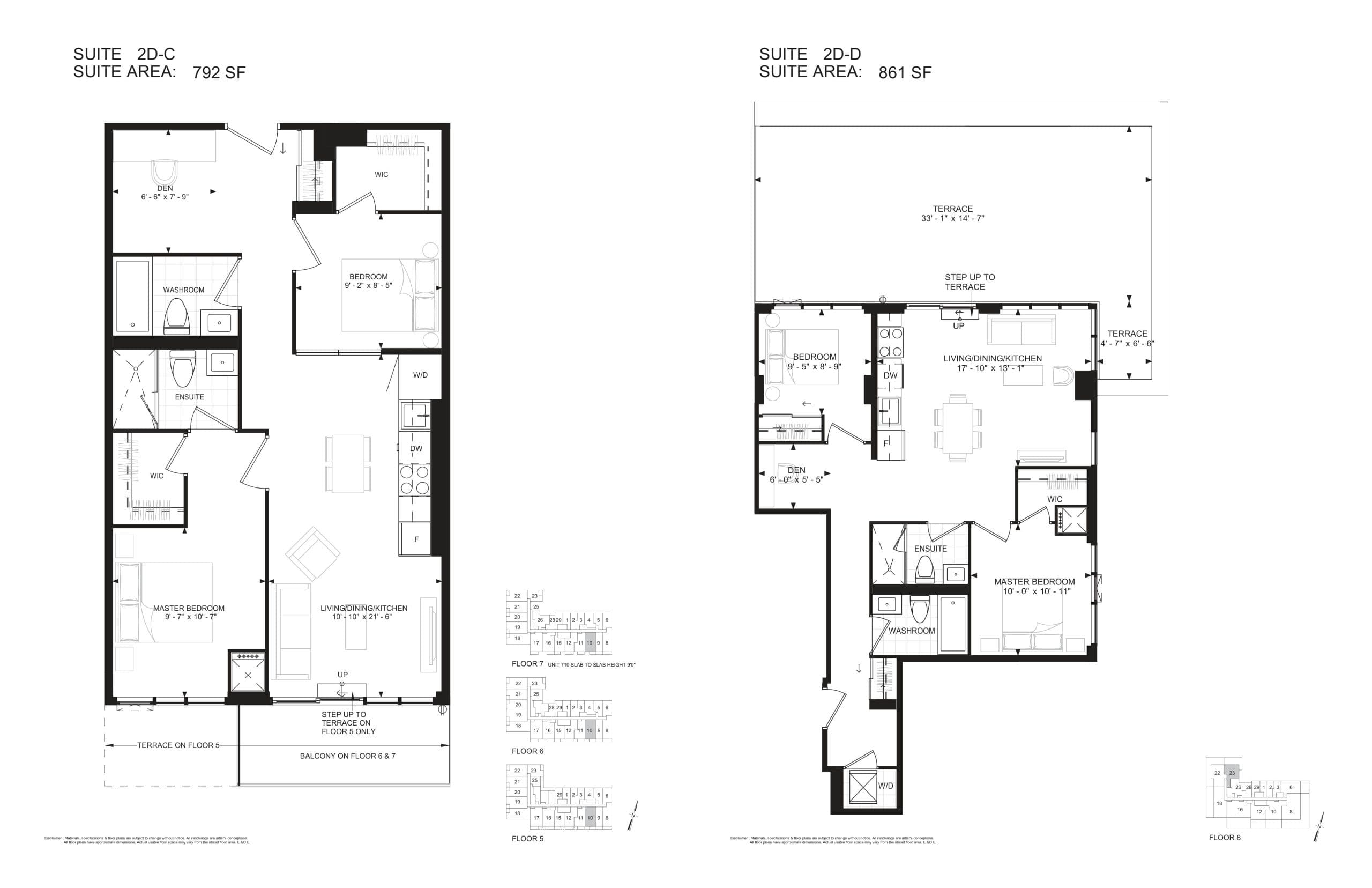 Suite 2D-C Floor Plan at 400 King West Condos - 792 sq.ft