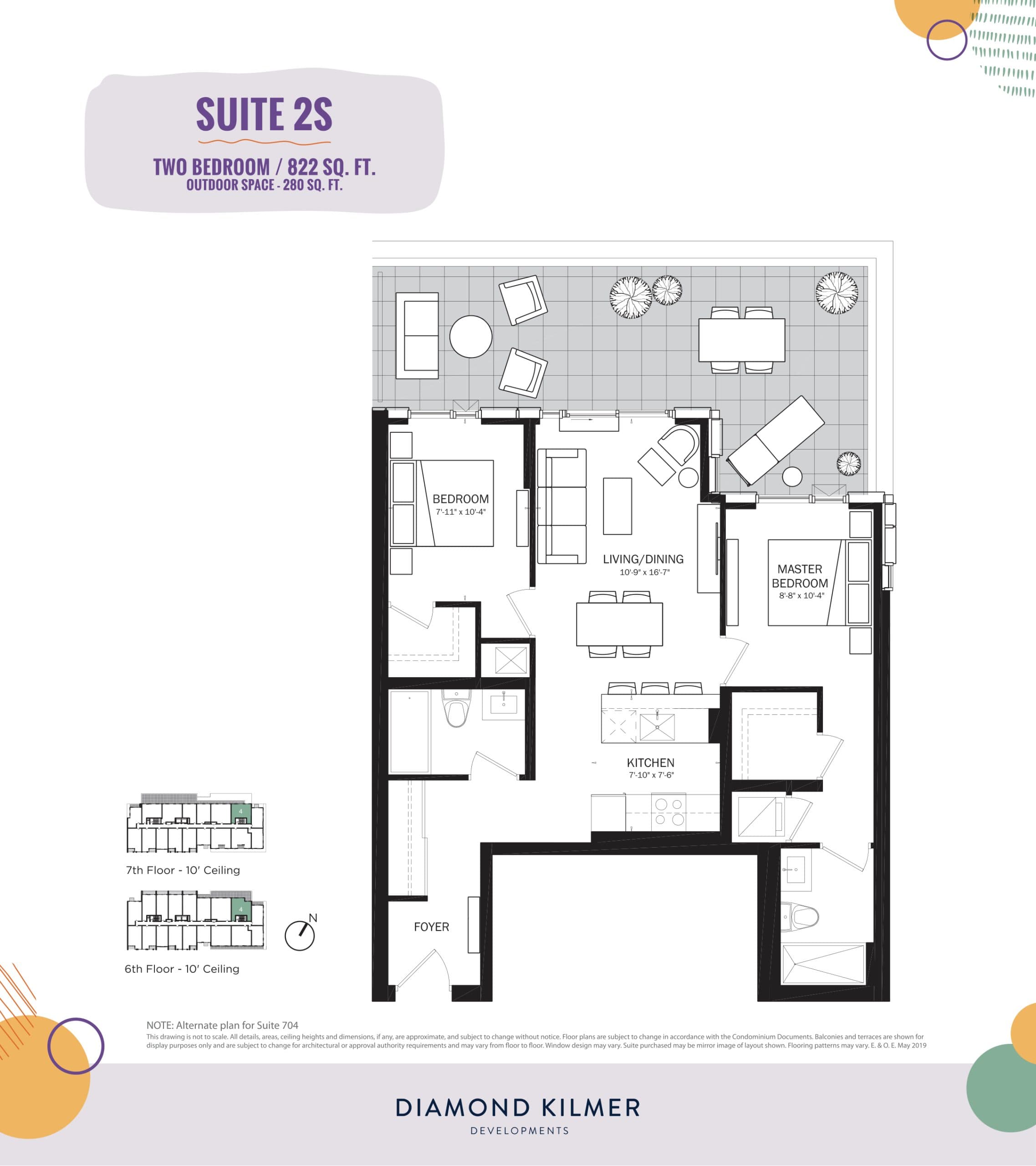 2S Floor Plan at Reunion Crossing Condos & Urban Towns - 822 sq.ft