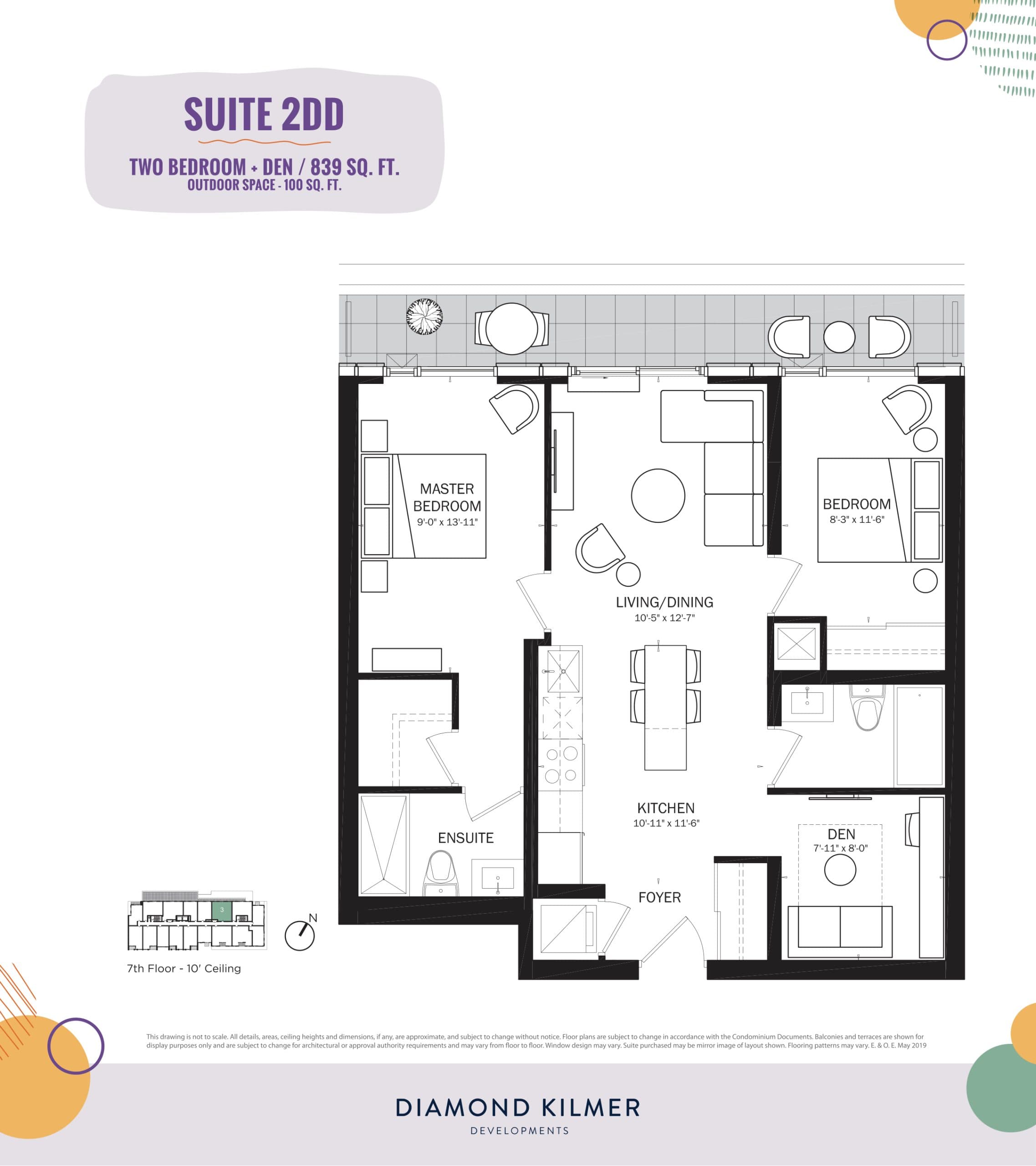 2DD Floor Plan at Reunion Crossing Condos & Urban Towns - 839 sq.ft