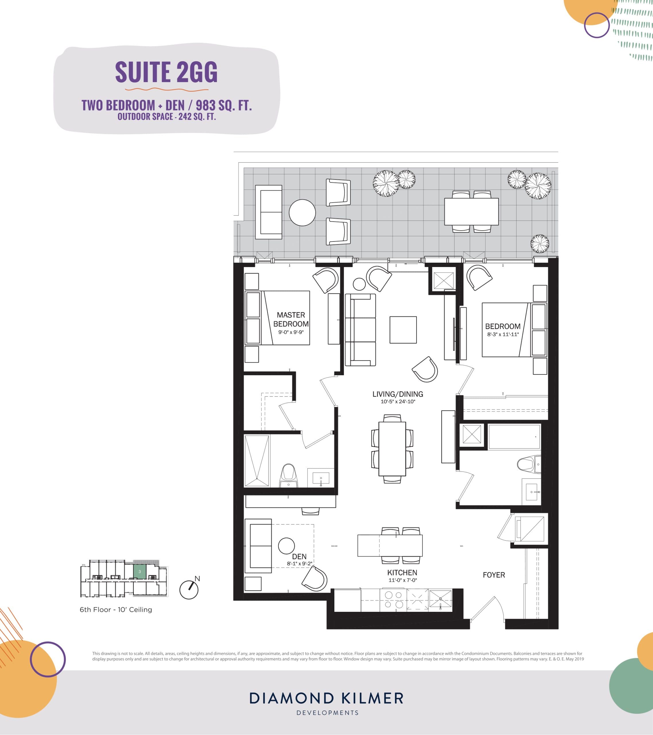 2GG Floor Plan at Reunion Crossing Condos & Urban Towns - 983 sq.ft