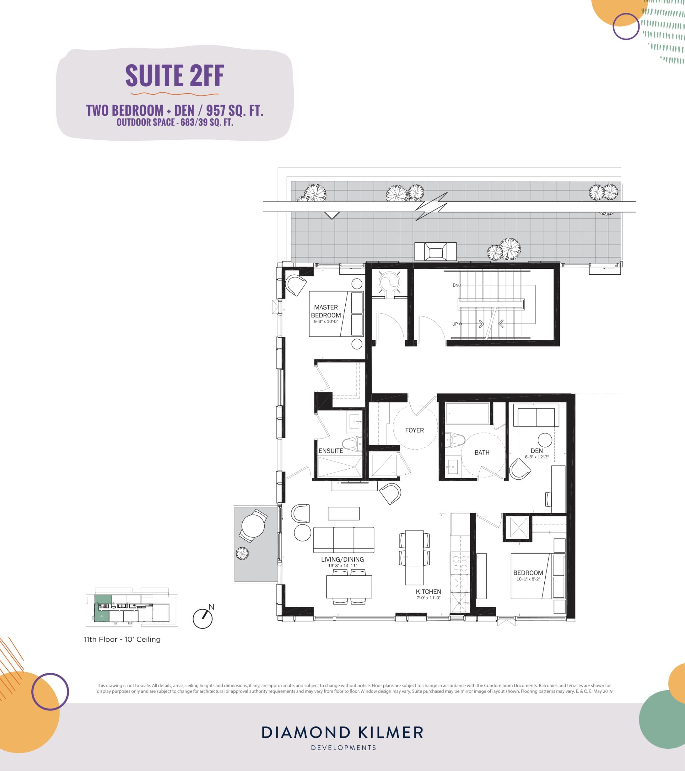 2FF Floor Plan at Reunion Crossing Condos & Urban Towns - 957 sq.ft