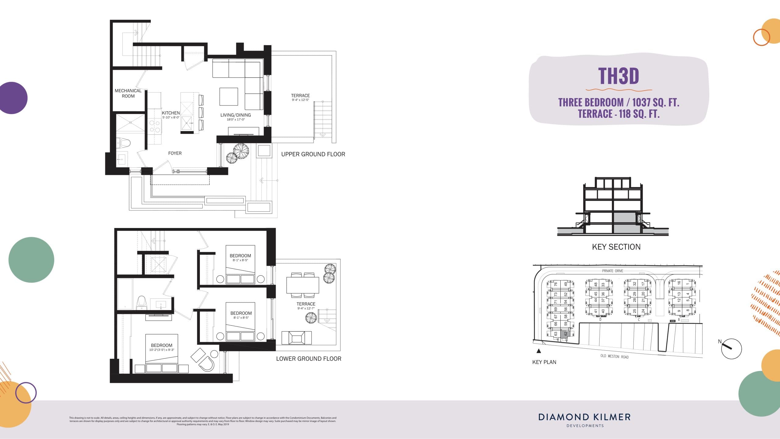 TH3D Floor Plan at Reunion Crossing Condos & Urban Towns - 1037 sq.ft