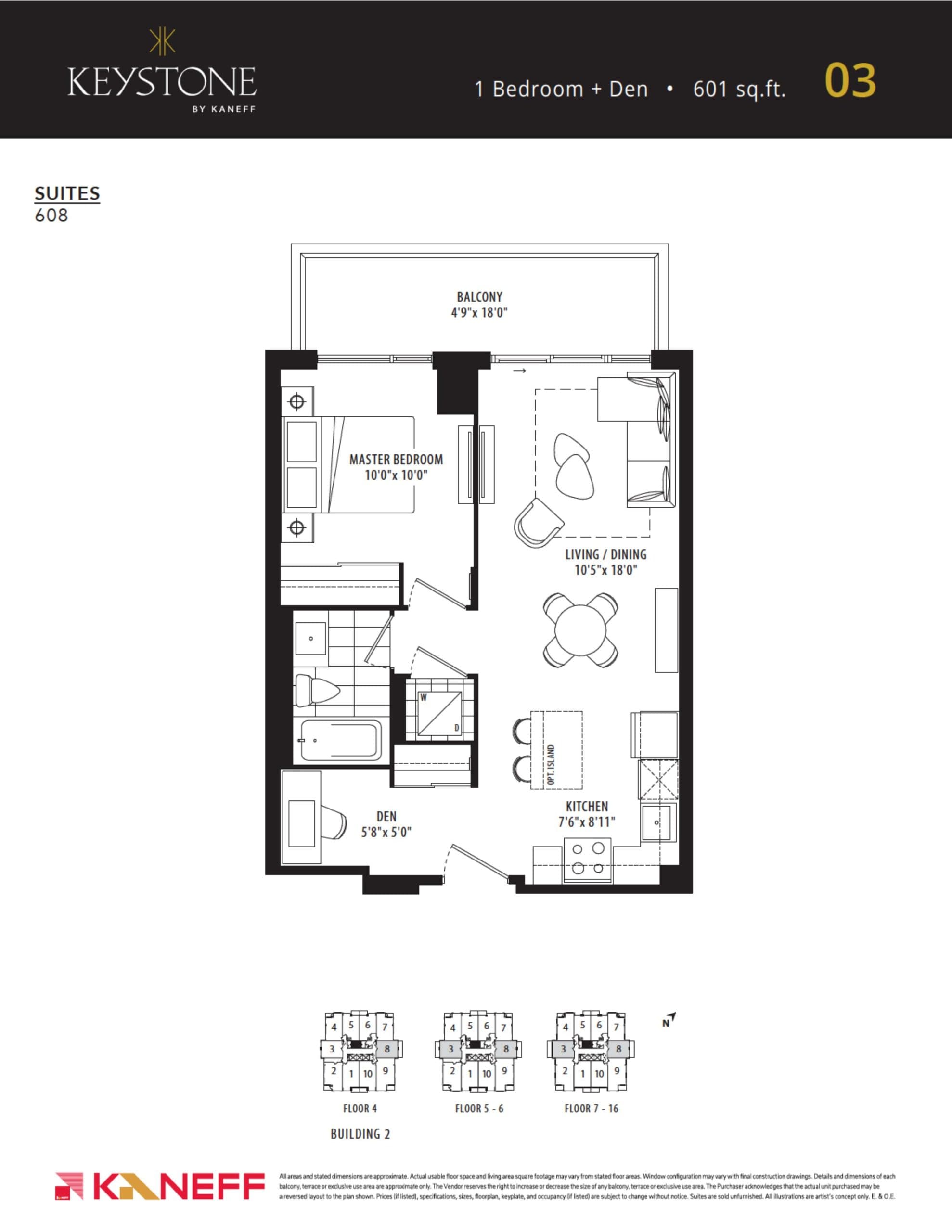 03 Floor Plan at Keystone Condos Phase 2 - 601 sq.ft