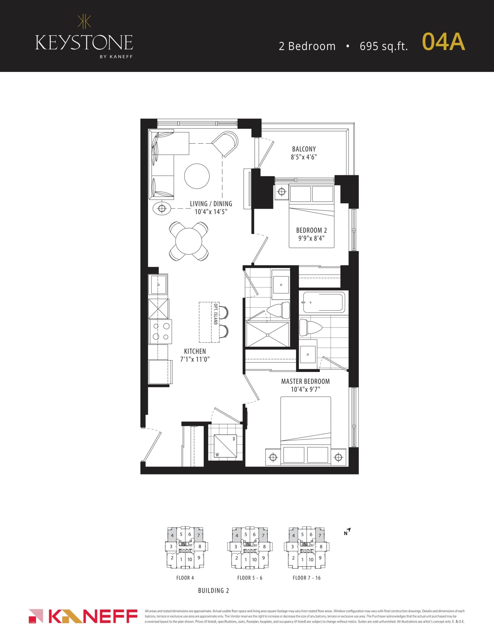 04A Floor Plan at Keystone Condos Phase 2 - 695 sq.ft