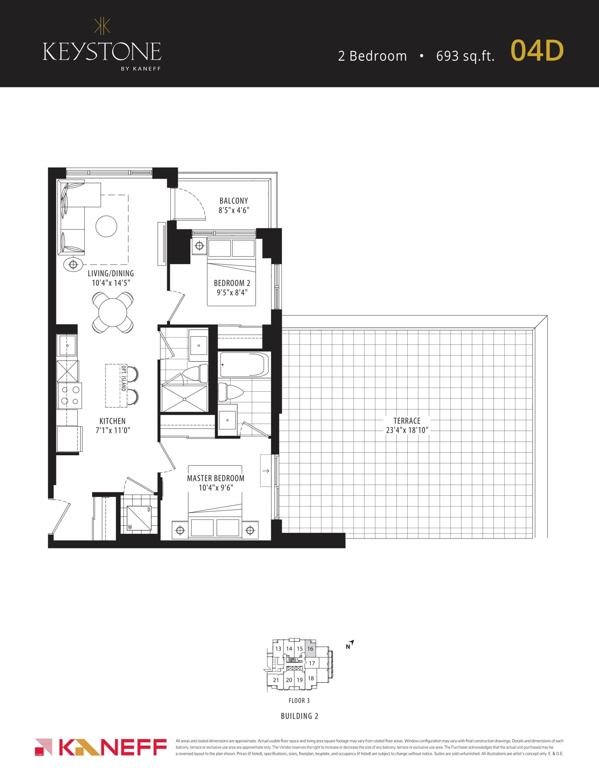 04D Floor Plan at Keystone Condos Phase 2 - 693 sq.ft