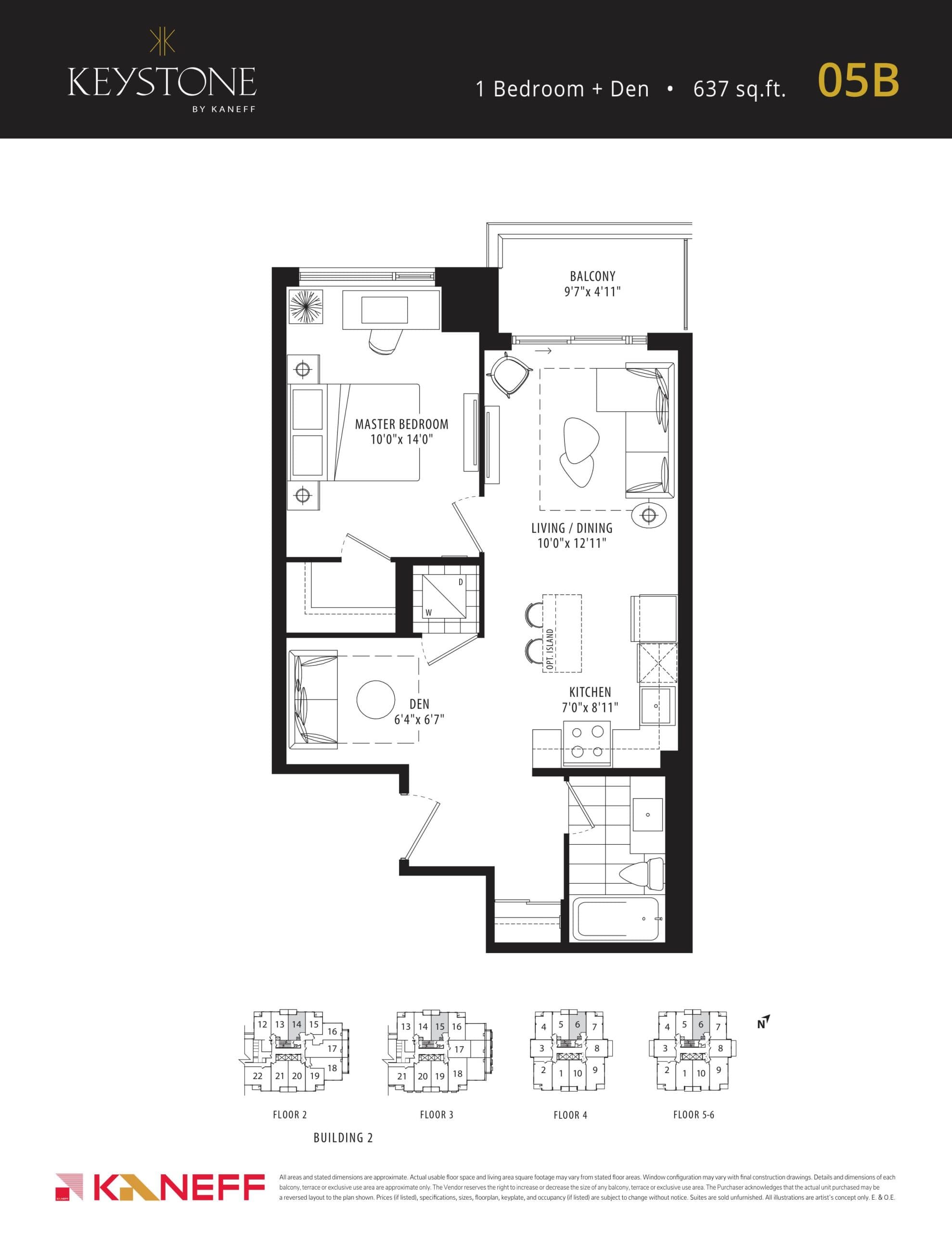 05B Floor Plan at Keystone Condos Phase 2 - 637 sq.ft