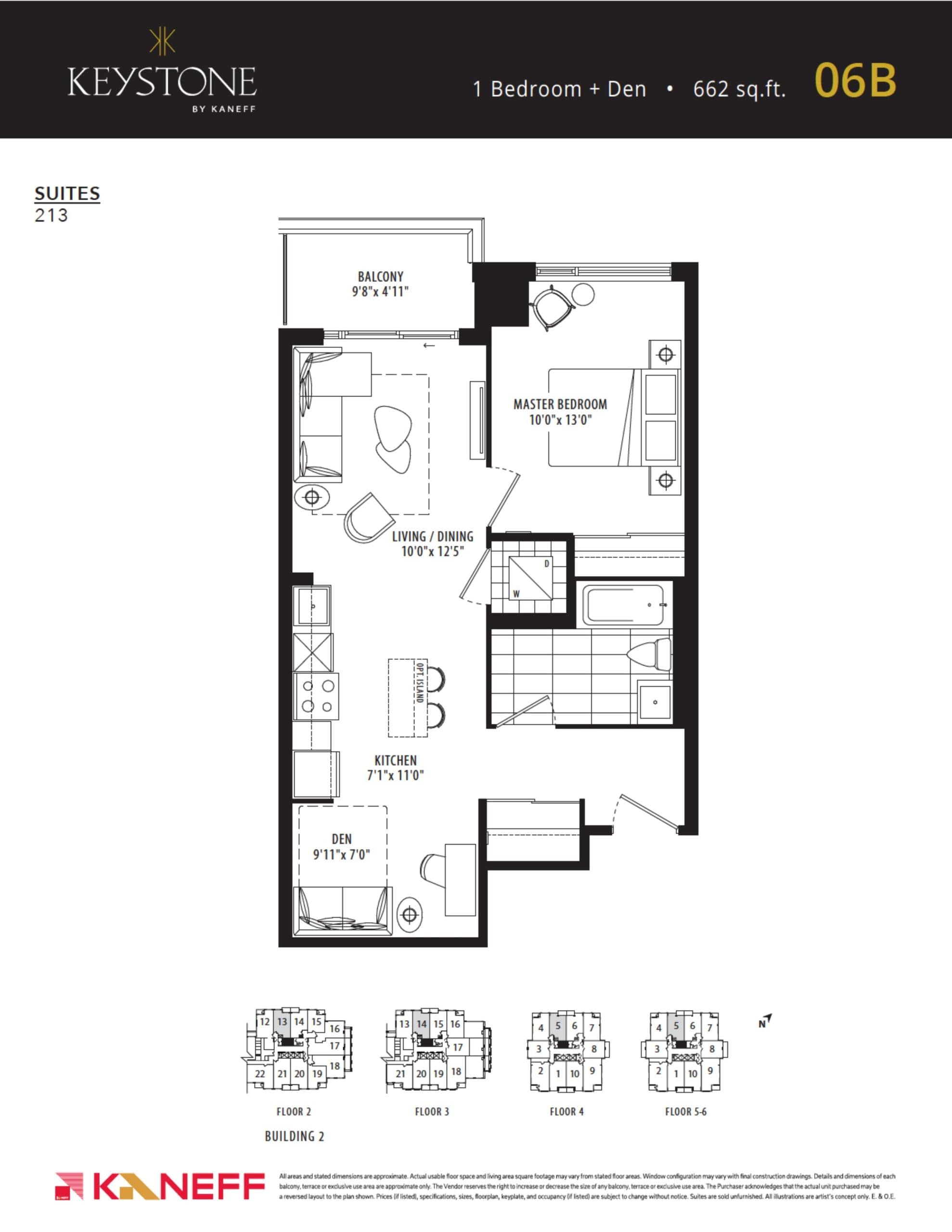 06B Floor Plan at Keystone Condos Phase 2 - 662 sq.ft