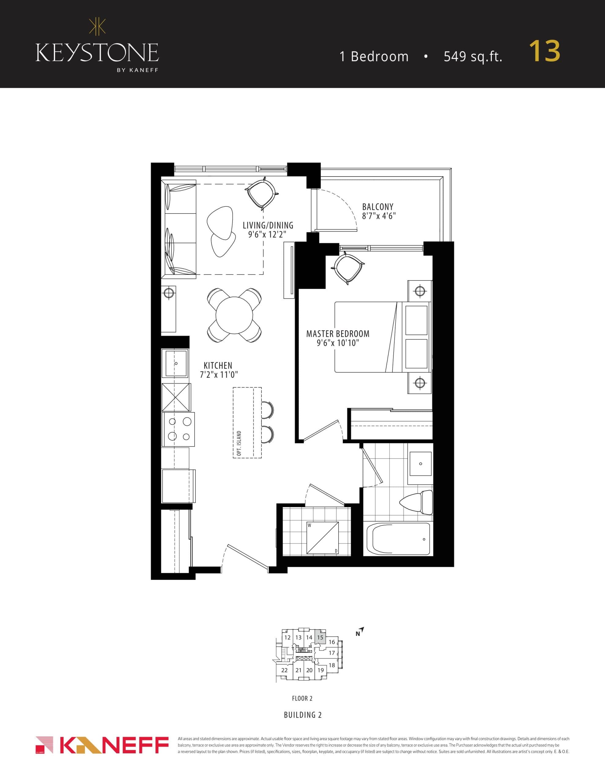 13 Floor Plan at Keystone Condos Phase 2 - 549 sq.ft