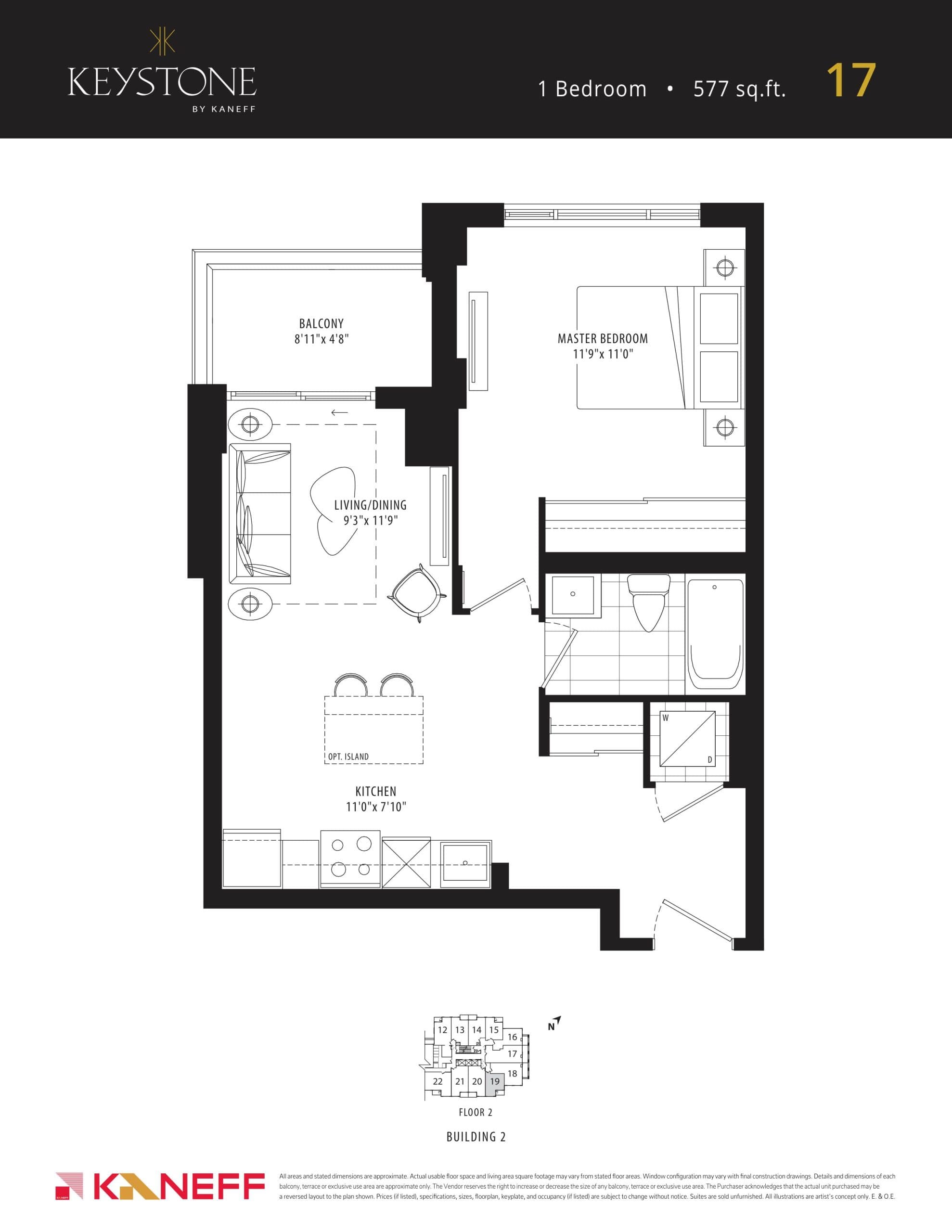 17 Floor Plan at Keystone Condos Phase 2 - 577 sq.ft