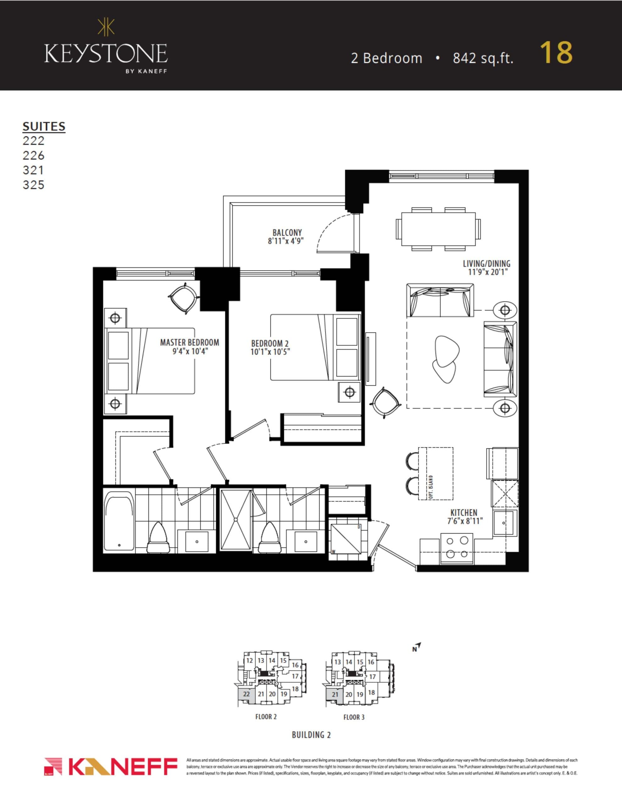 18 Floor Plan at Keystone Condos Phase 2 - 842 sq.ft