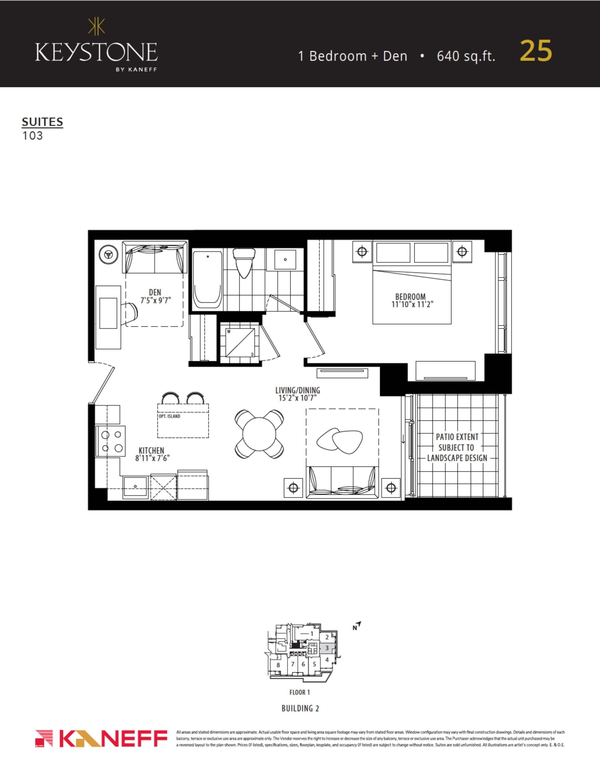 25 Floor Plan at Keystone Condos Phase 2 - 640 sq.ft
