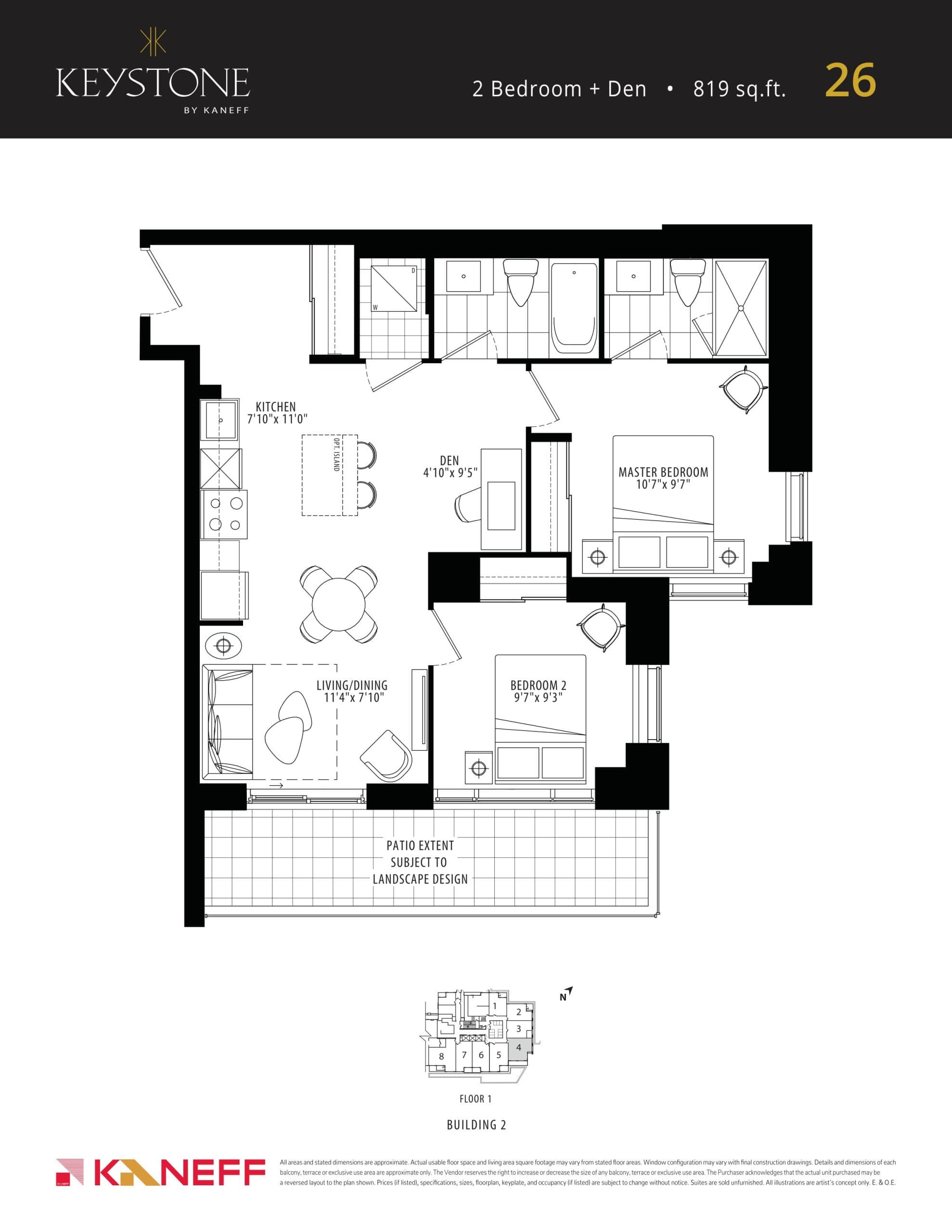 26 Floor Plan at Keystone Condos Phase 2 - 819 sq.ft