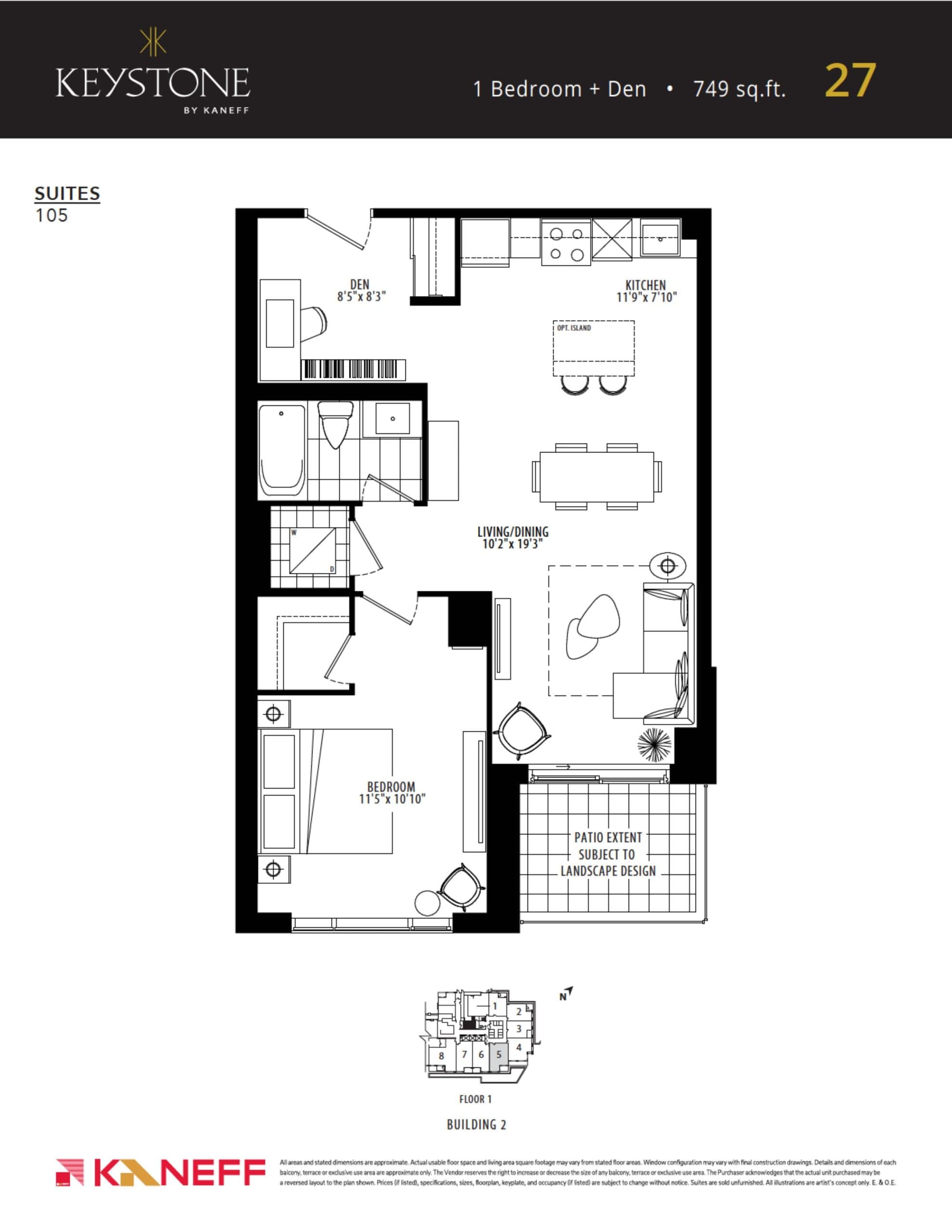27 Floor Plan at Keystone Condos Phase 2 - 749 sq.ft