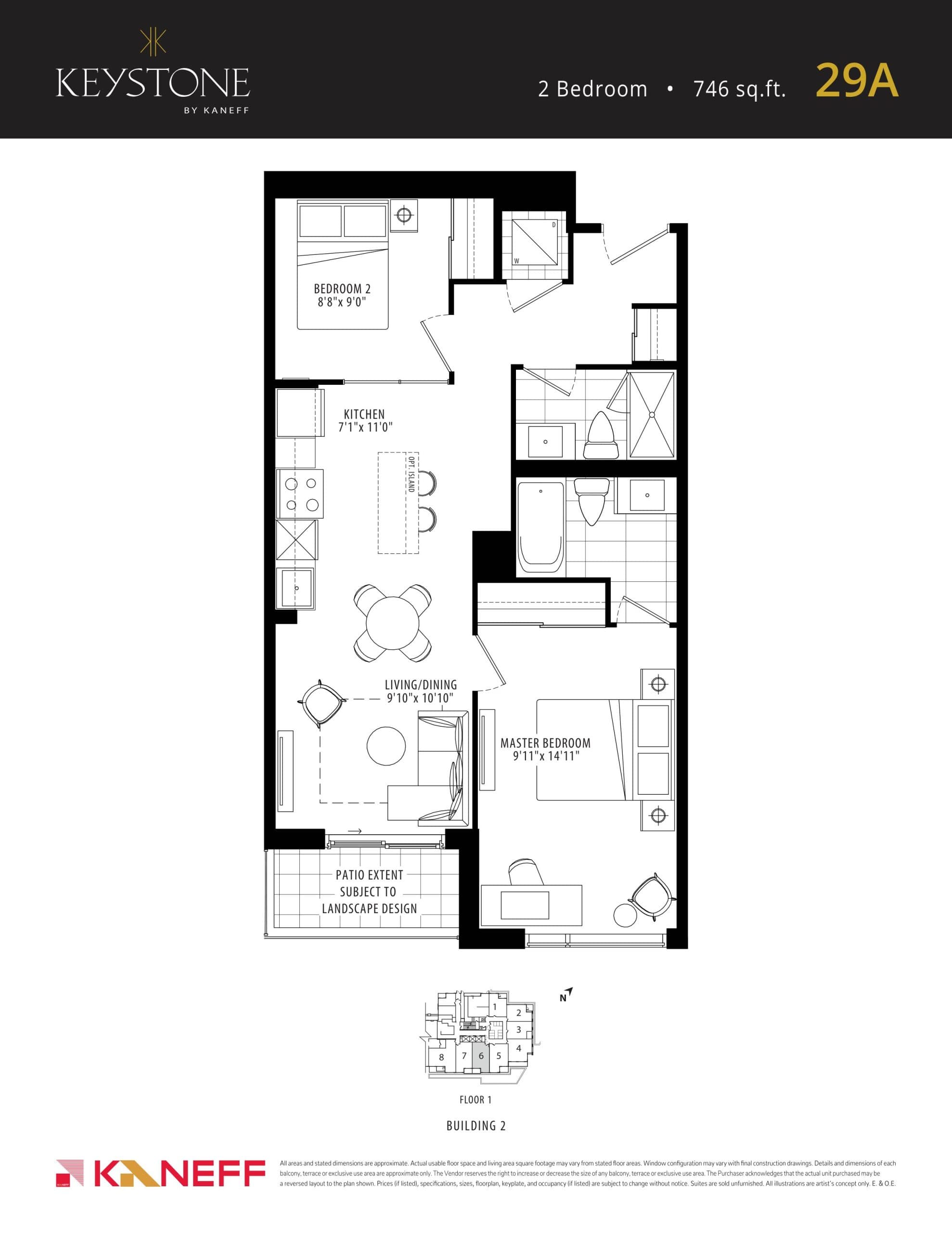 29A Floor Plan at Keystone Condos Phase 2 - 746 sq.ft