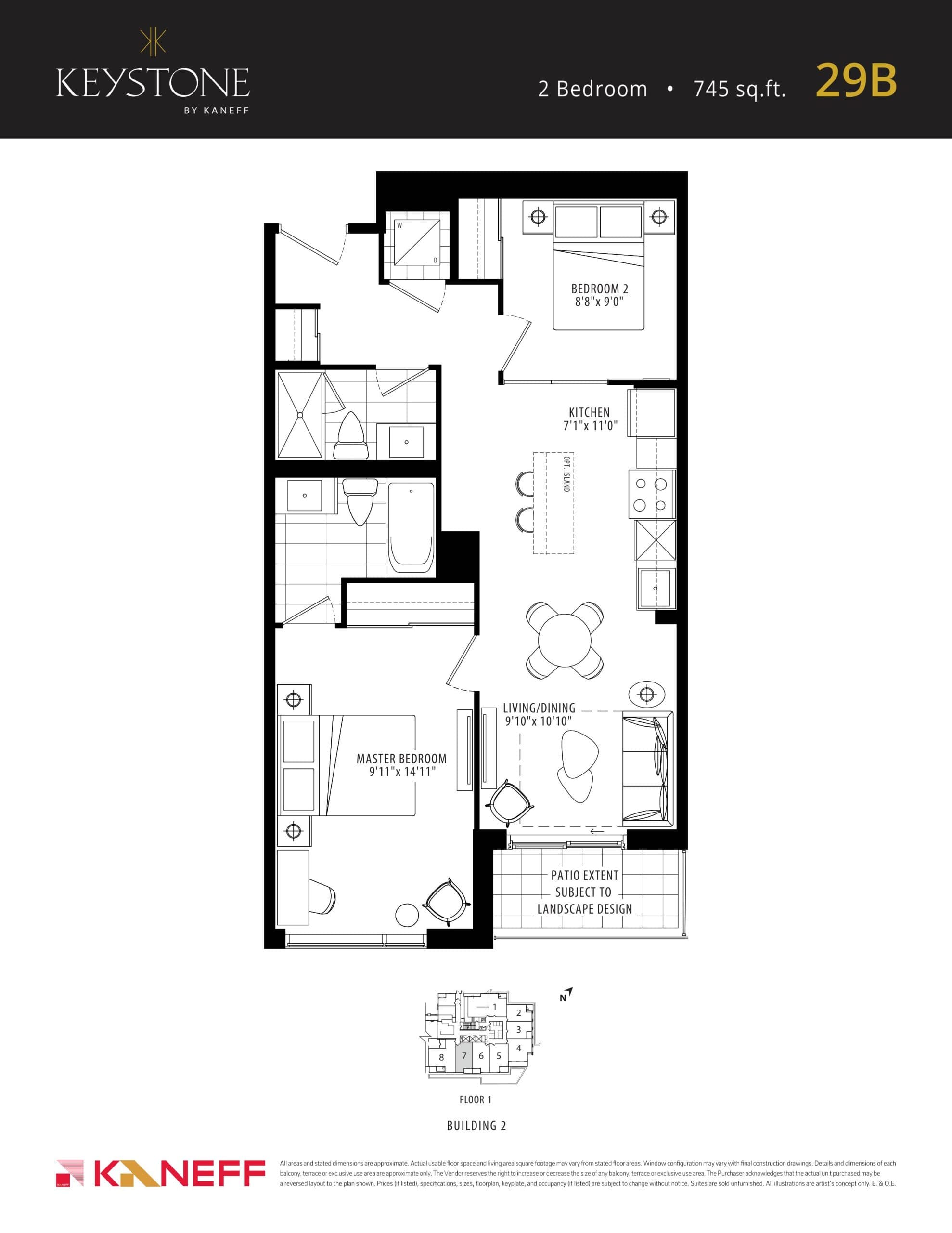 29B Floor Plan at Keystone Condos Phase 2 - 745 sq.ft