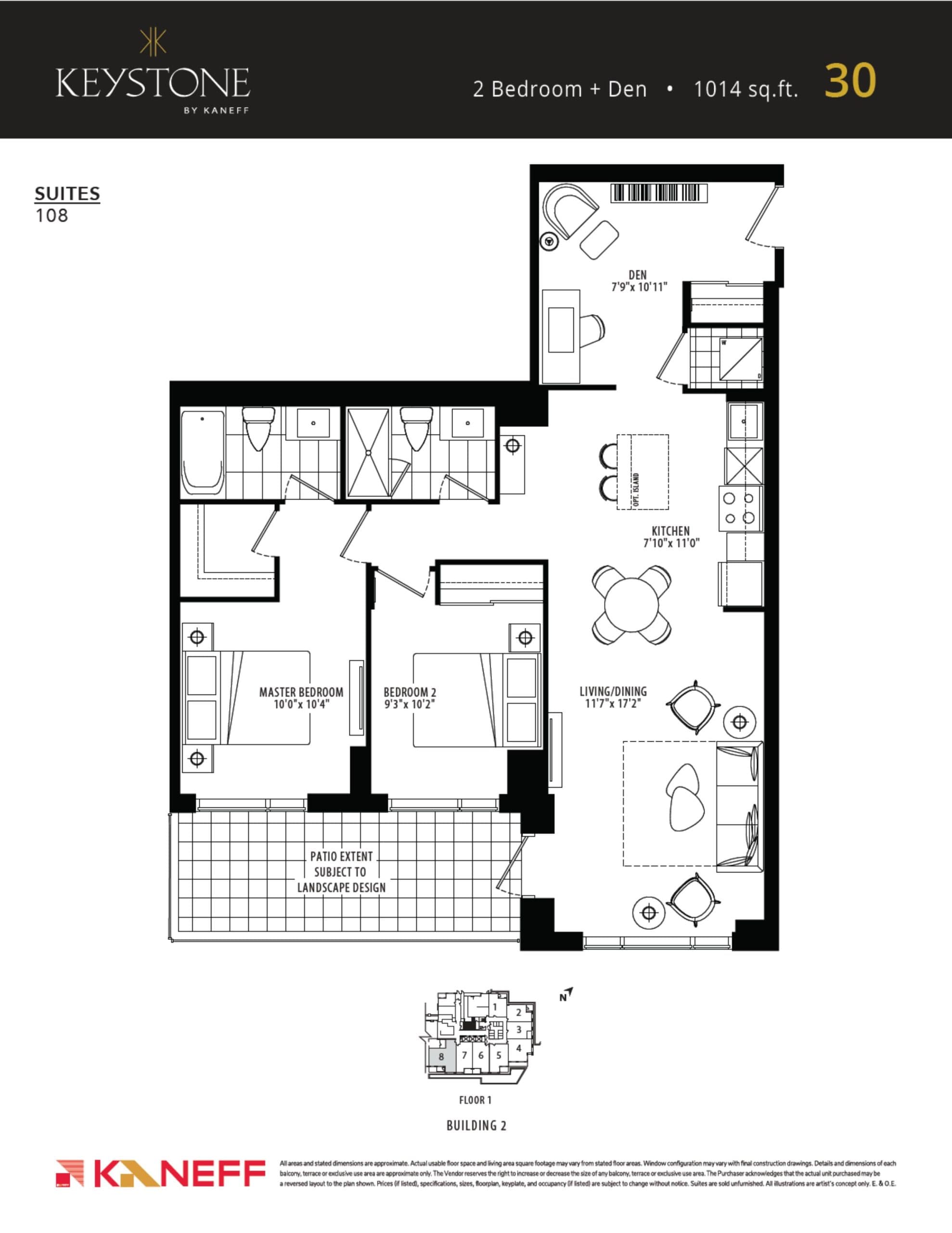 30 Floor Plan at Keystone Condos Phase 2 - 1014 sq.ft