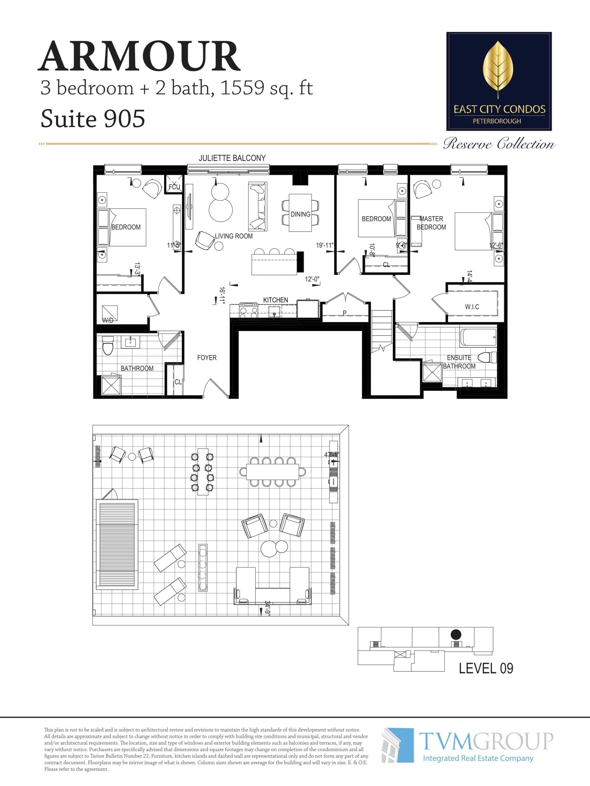 Armour Floor Plan at East City Condos - 1559 sq.ft