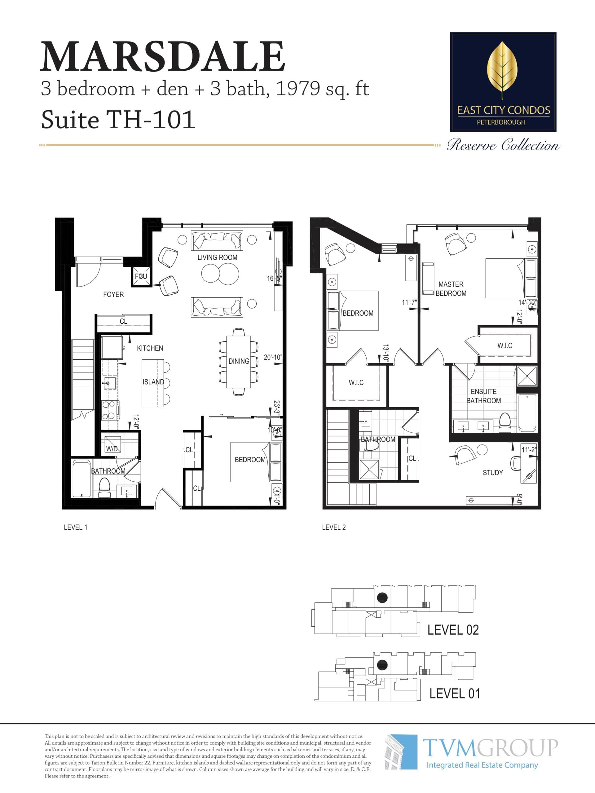 Marsdale Floor Plan at East City Condos - 1979 sq.ft