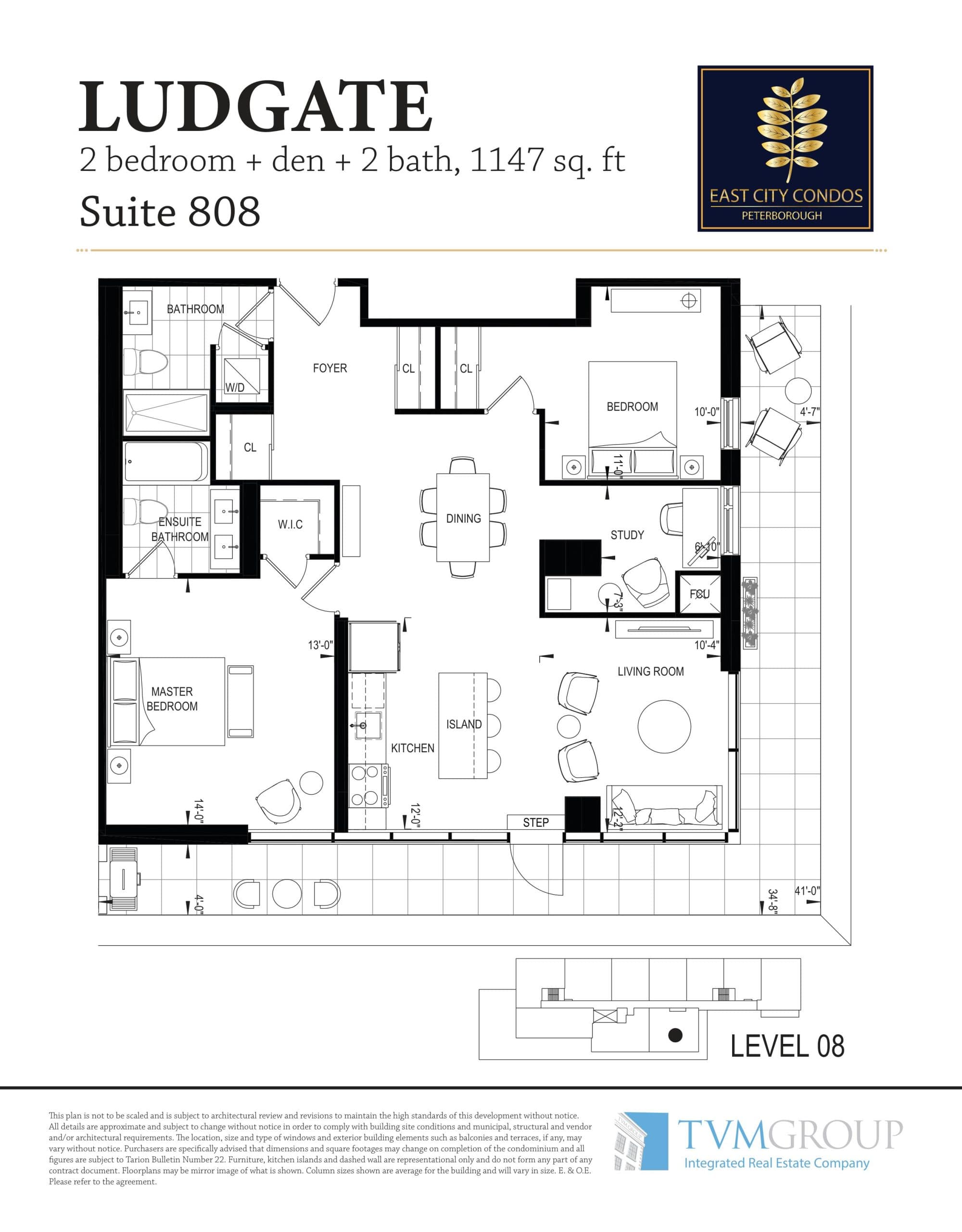 Ludgate Floor Plan at East City Condos - 1147 sq.ft