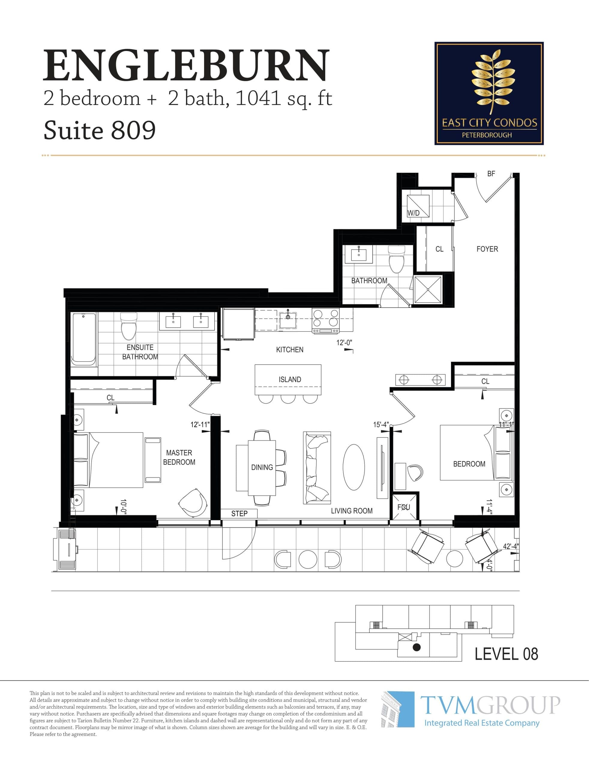Engleburn Floor Plan at East City Condos - 1041 sq.ft