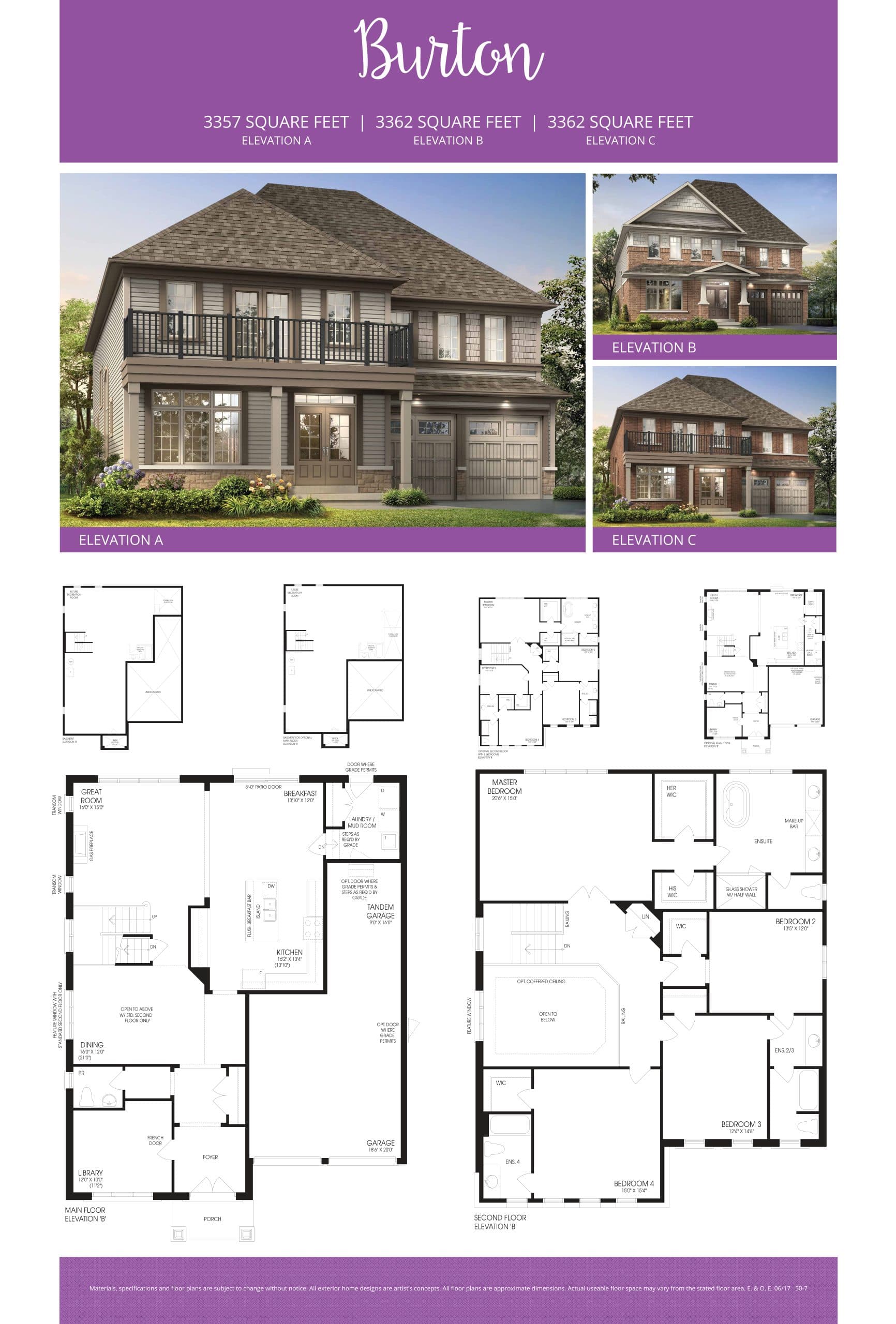 Burton Floor Plan at Storybrook Towns - 3357 sq.ft