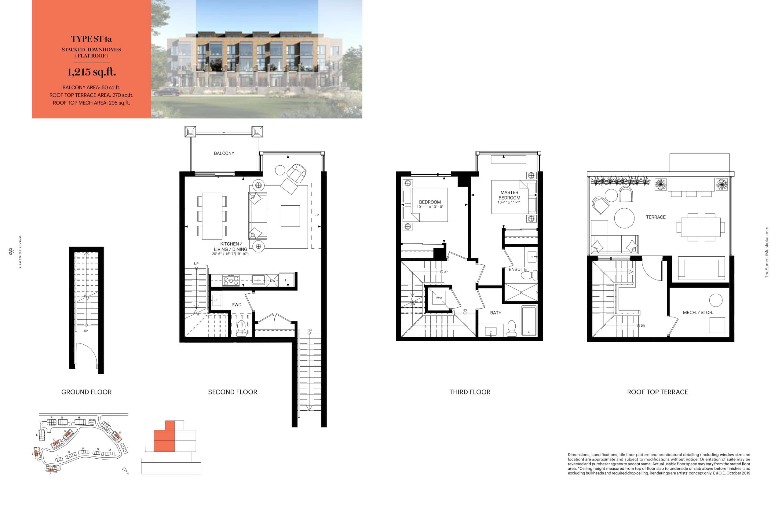 Type ST4a Floor Plan at The Summit in Huntsville Towns - 1215 sq.ft