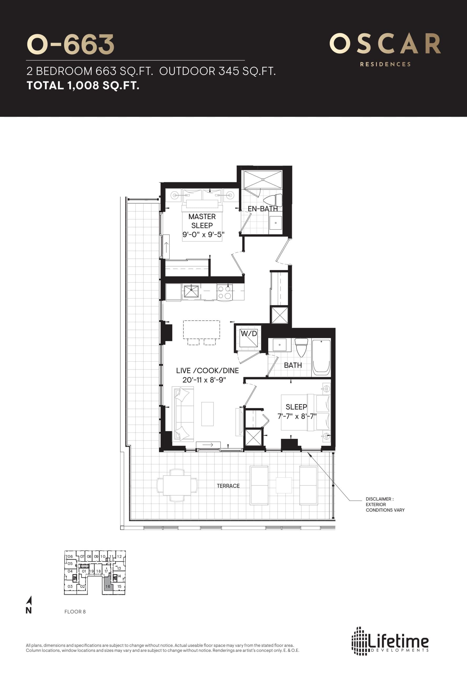 O-663 Floor Plan at Oscar Residences - 663 sq.ft