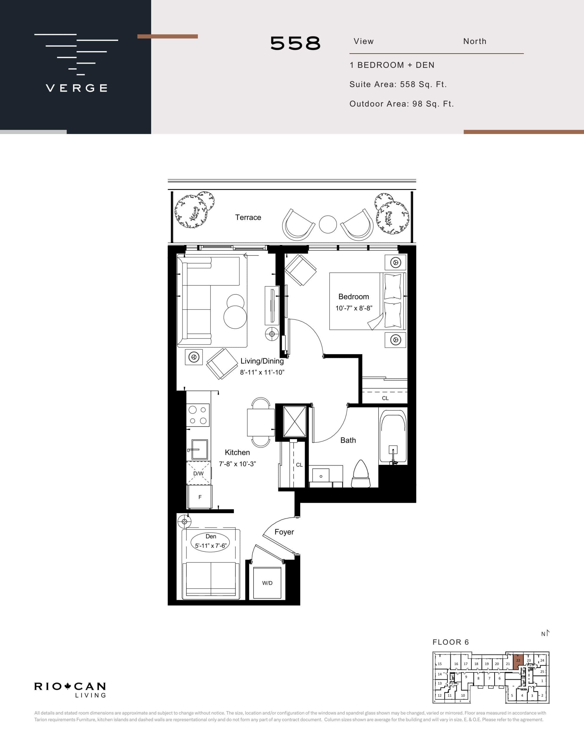 Suite 558 Floor Plan at Verge Condos - 558 sq.ft