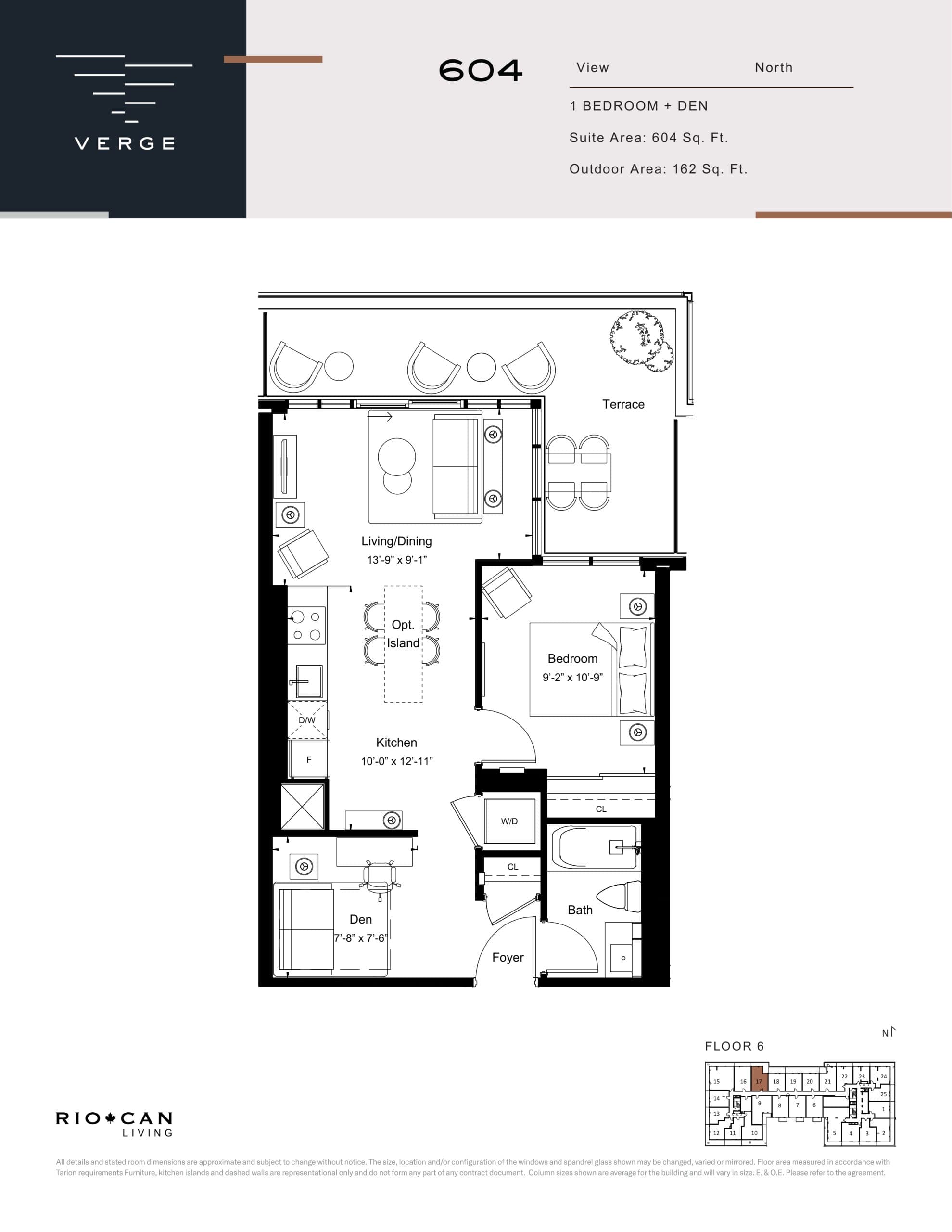 Suite 604 Floor Plan at Verge Condos - 604 sq.ft