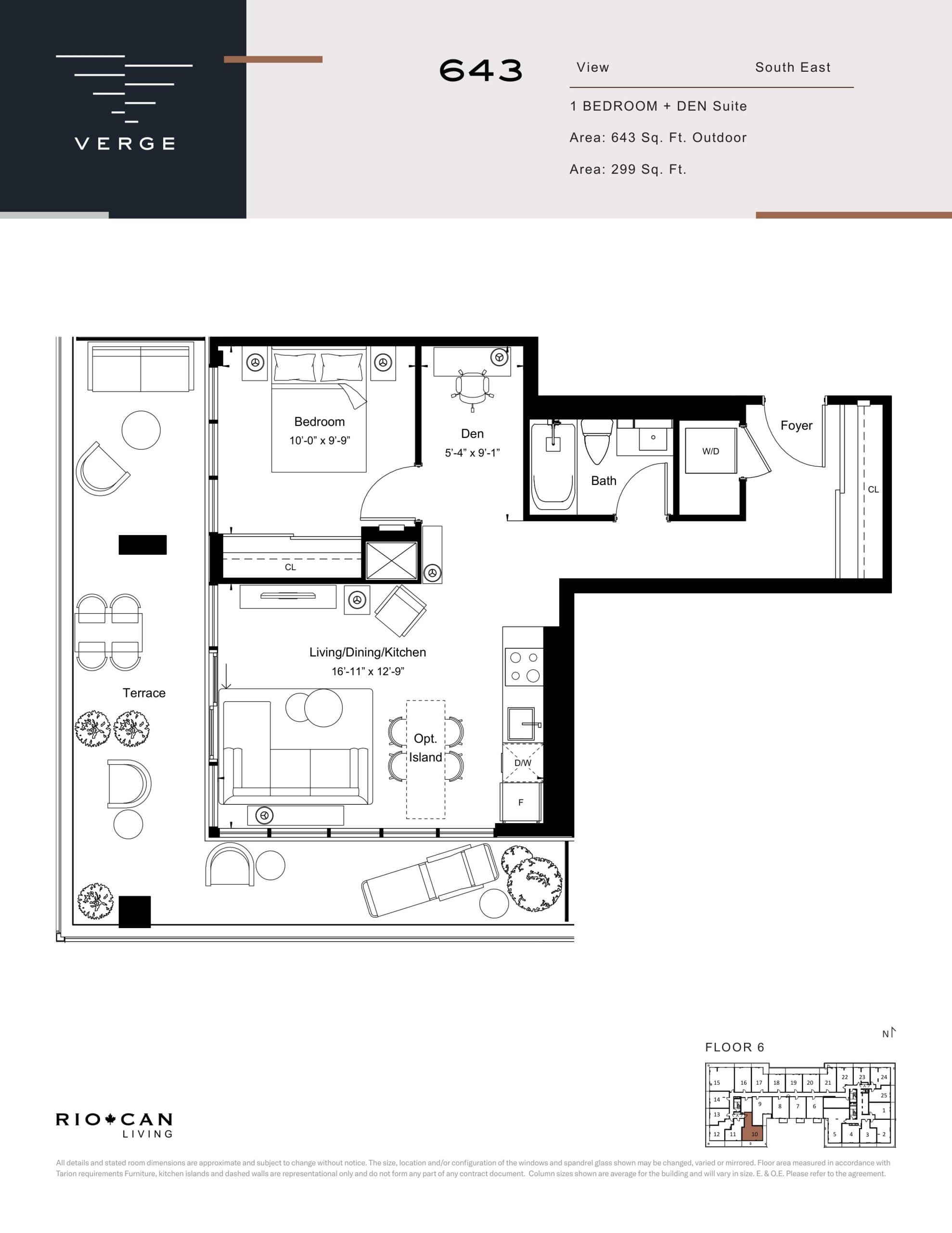Suite 643 Floor Plan at Verge Condos - 643 sq.ft