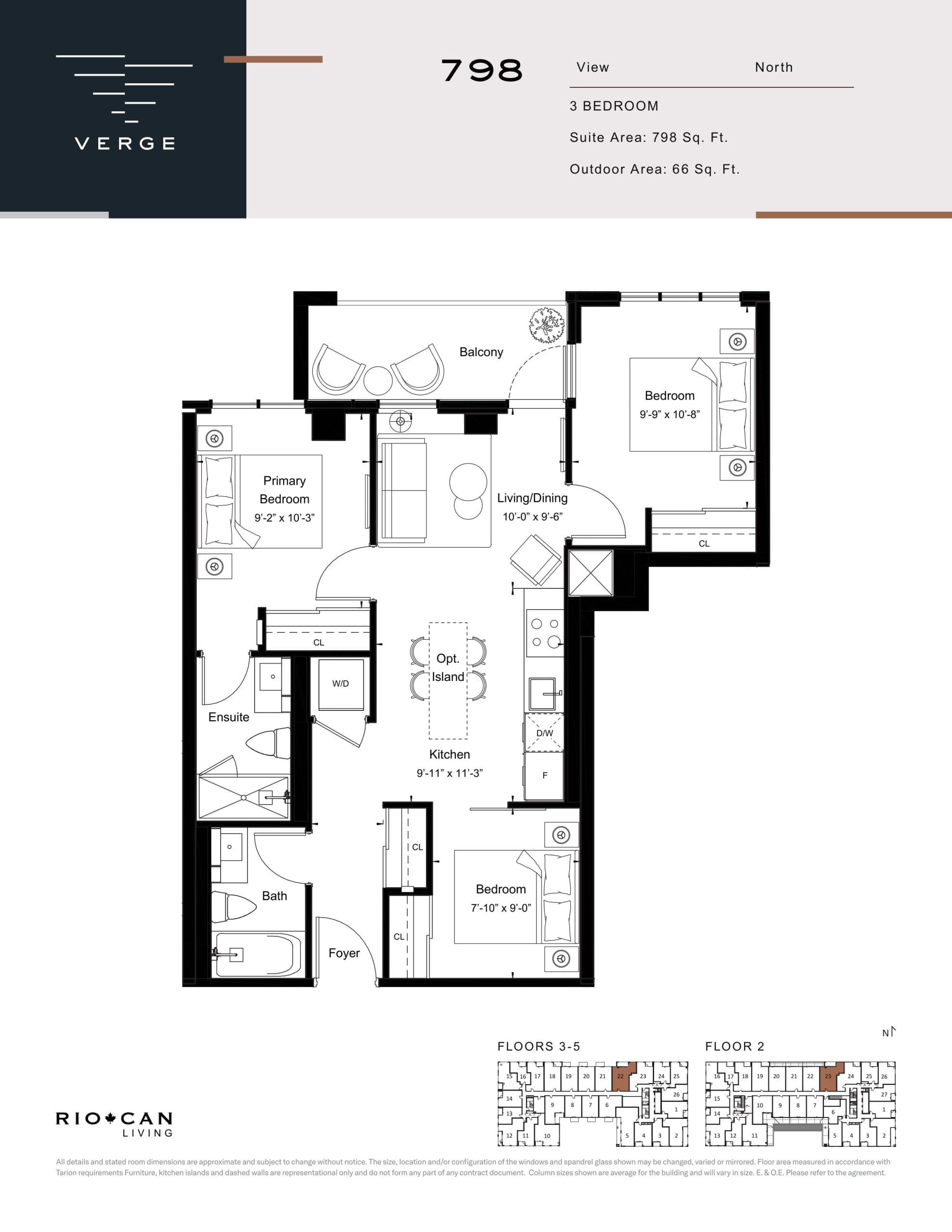 798 Floor Plan at Verge Condos - 798 sq.ft