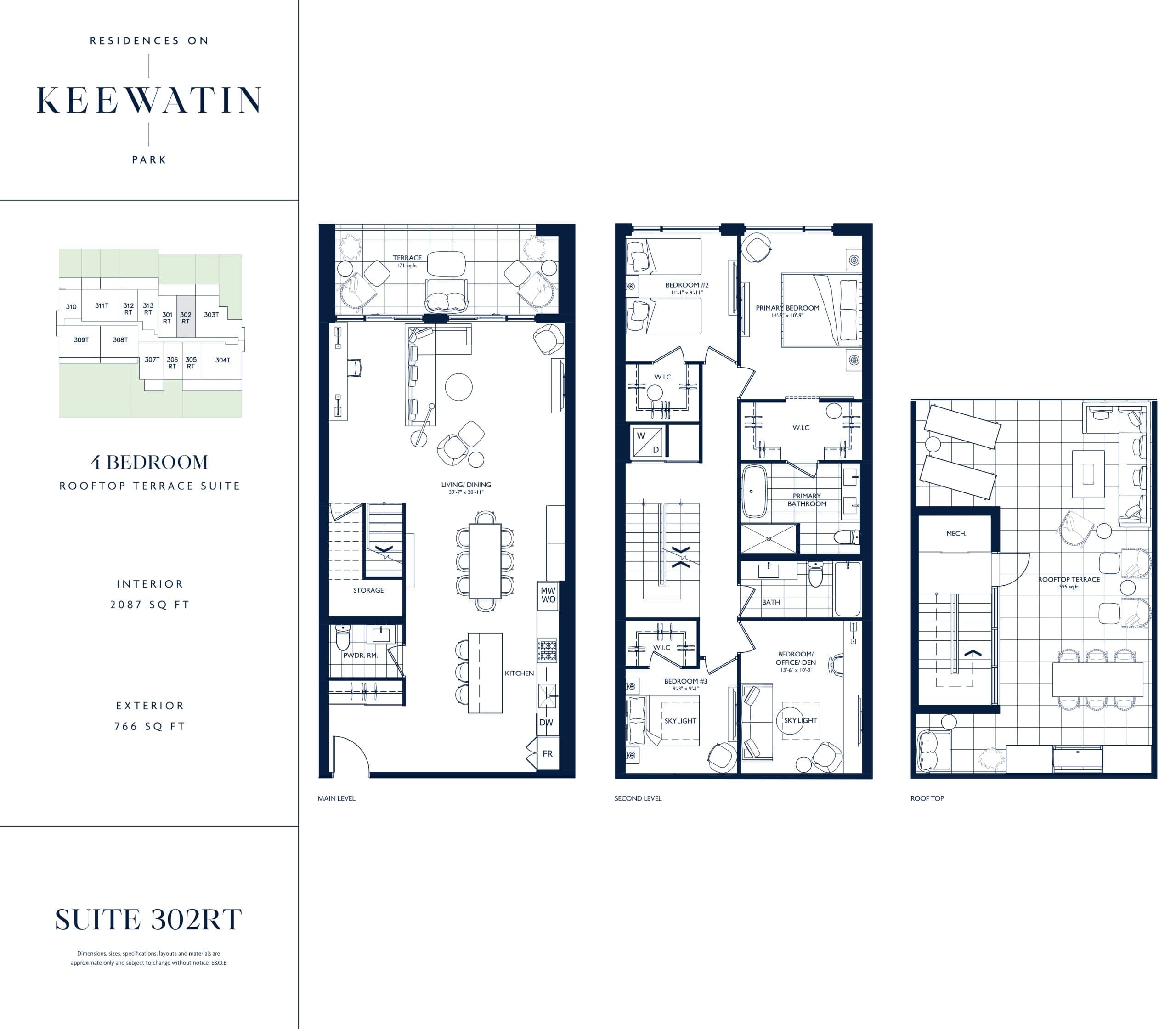 Suite PH302 Floor Plan at Residences on Keewatin Park - 2087 sq.ft