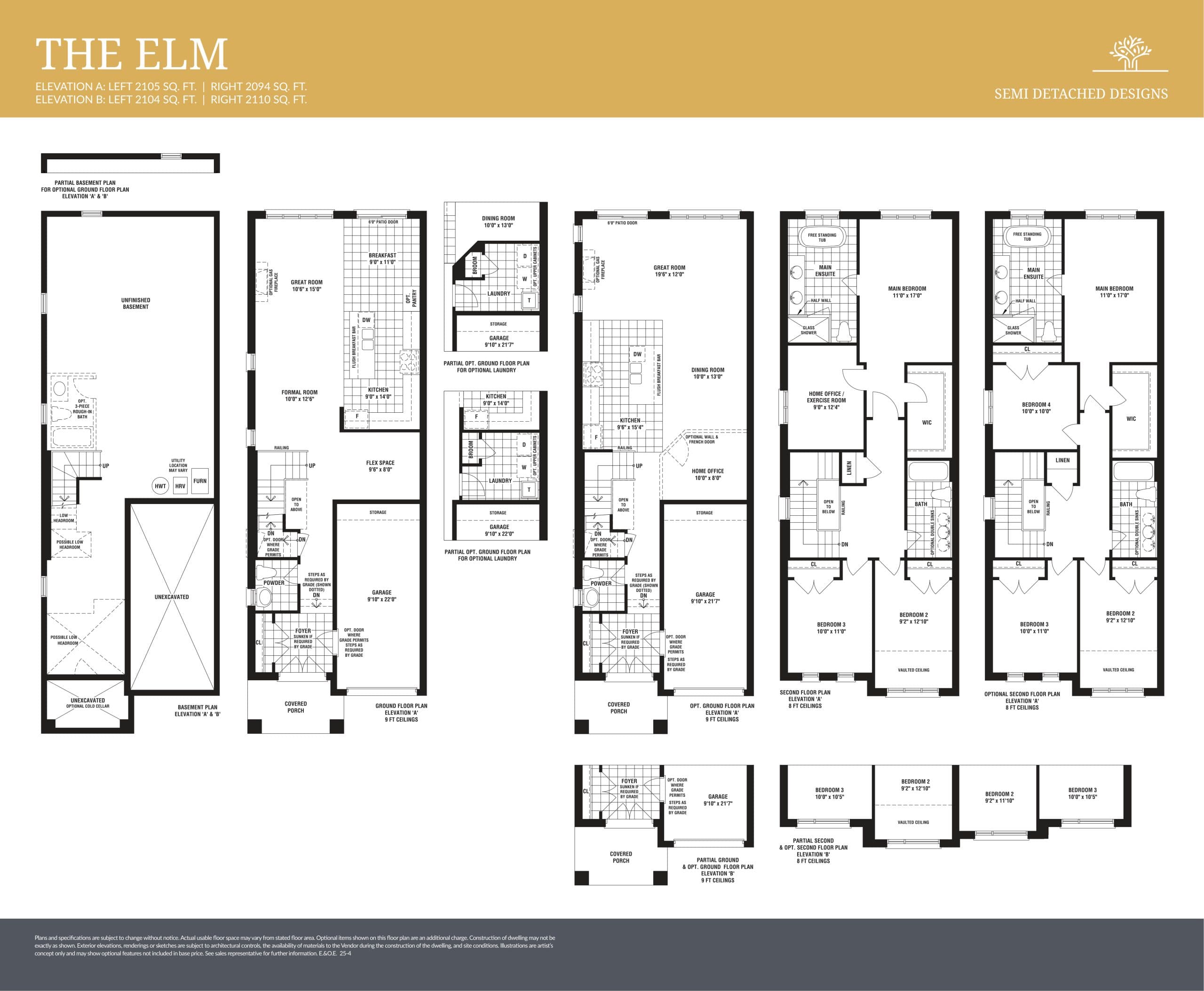 The Elm - Sundance Semi Floor Plan at Midhurst Valley by Sundance Homes - 2105 sq.ft