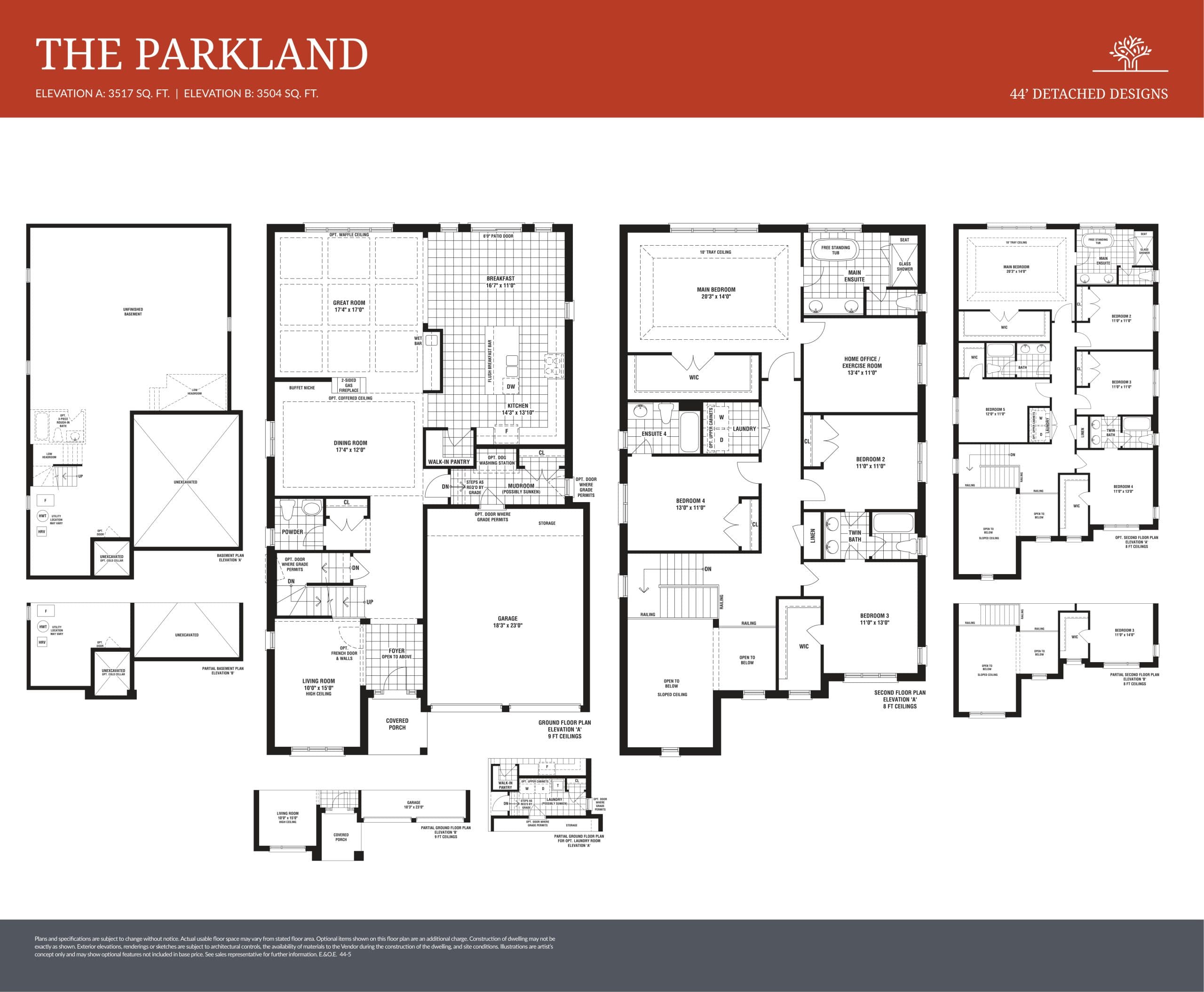 The Parkland - Sundance 44' Floor Plan at Midhurst Valley by Sundance Homes - 3517 sq.ft