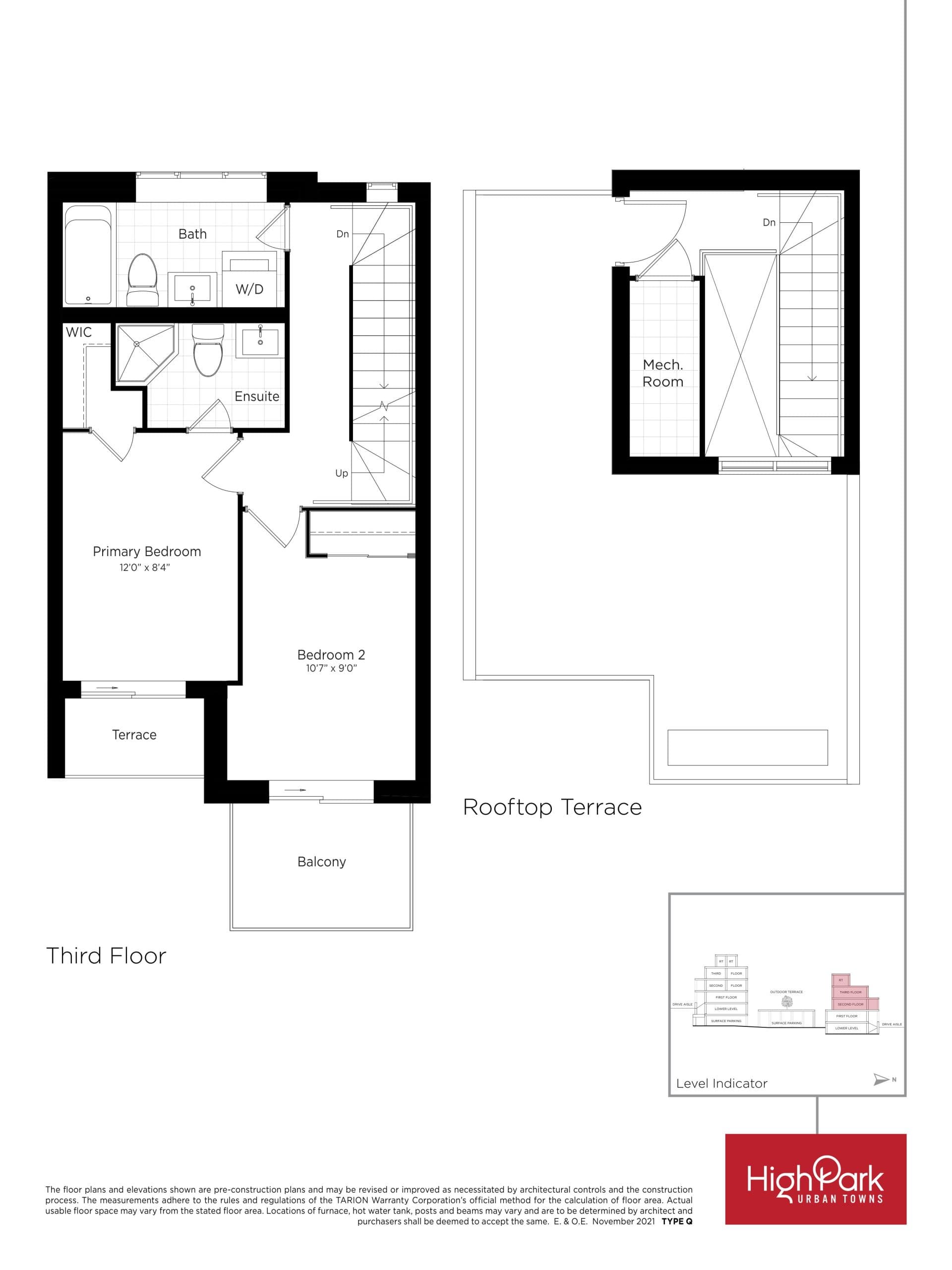 High Park Plan 03 (2 of 2) Floor Plan at High Park Urban Towns - 1140 sq.ft