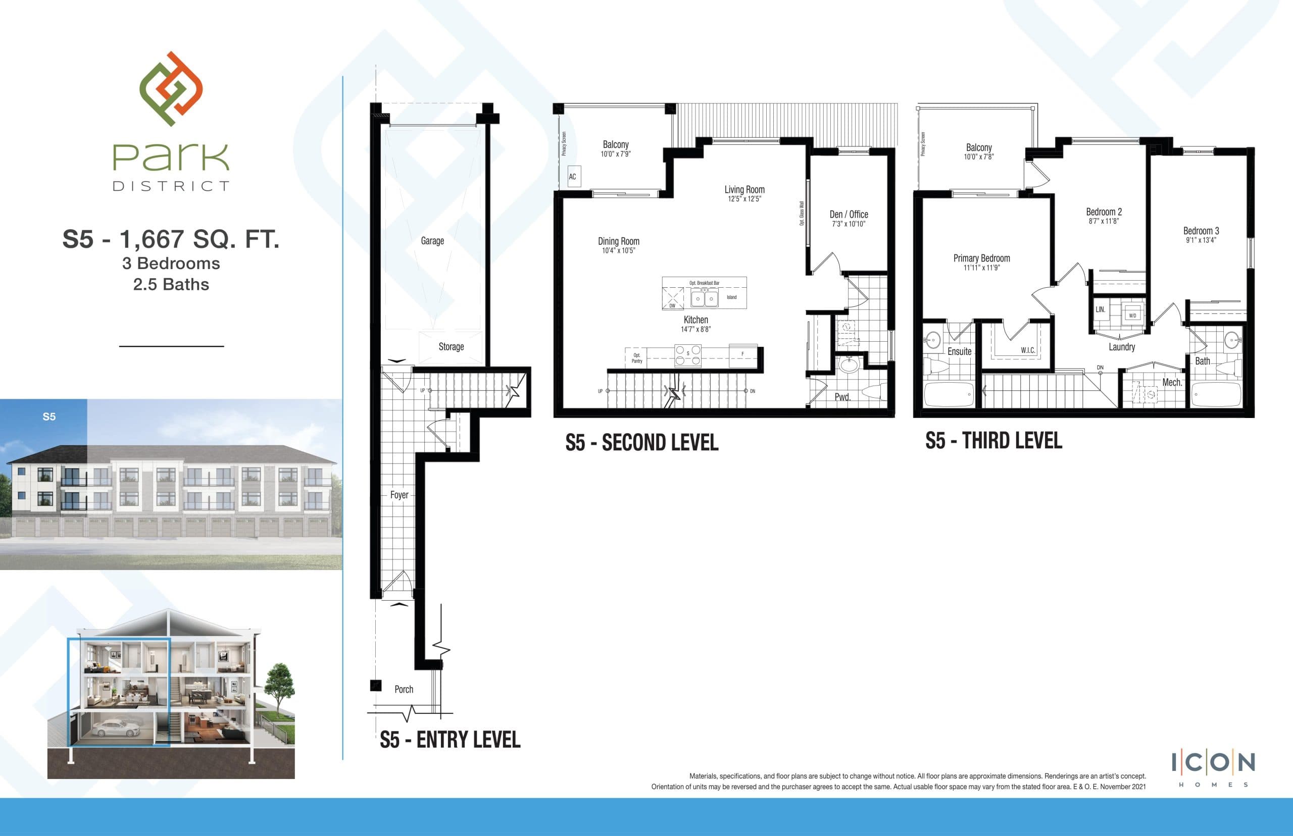 S5 - Trailhead Collection Floor Plan at Park District Towns - 1667 sq.ft