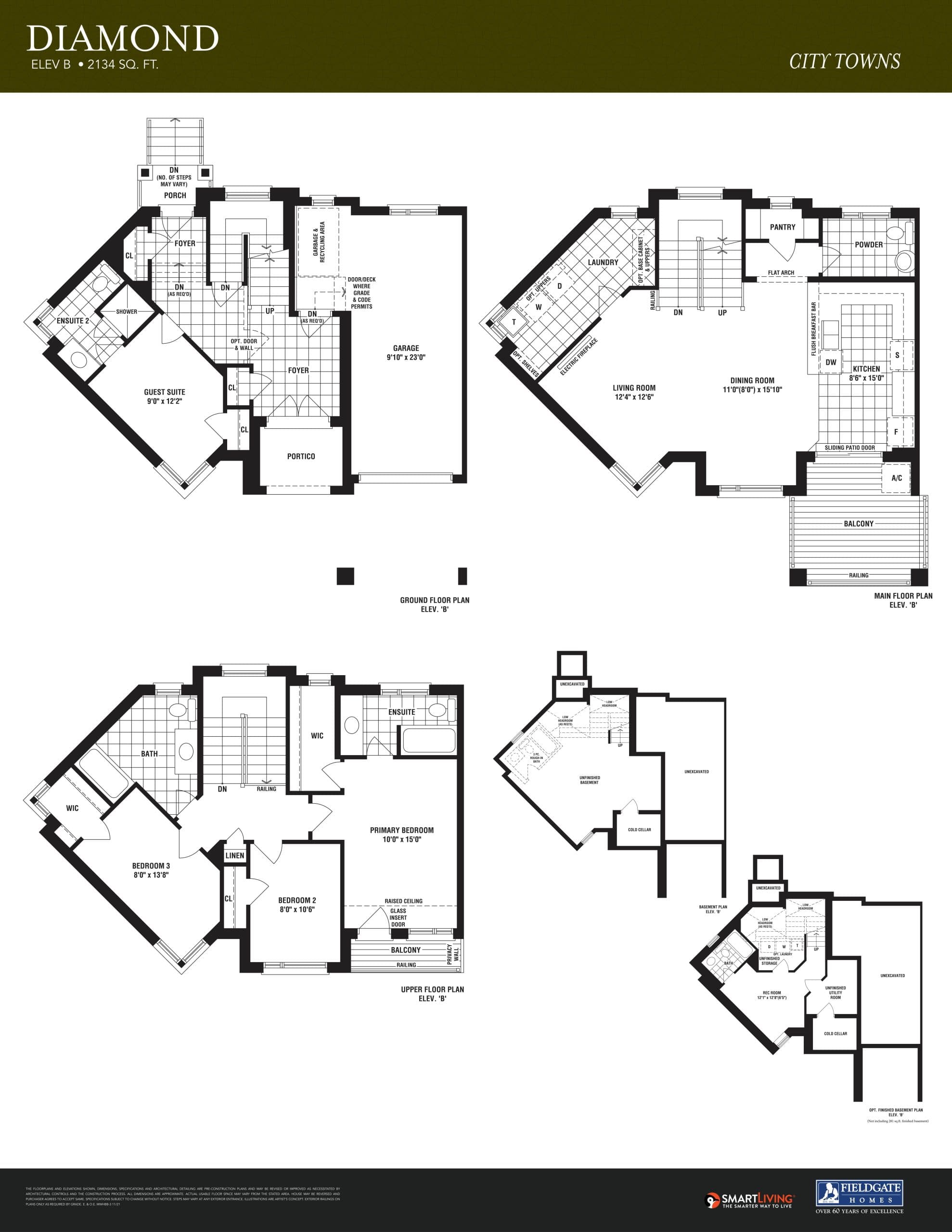 Diamond Floor Plan at The Collection Towns - 2134 sq.ft