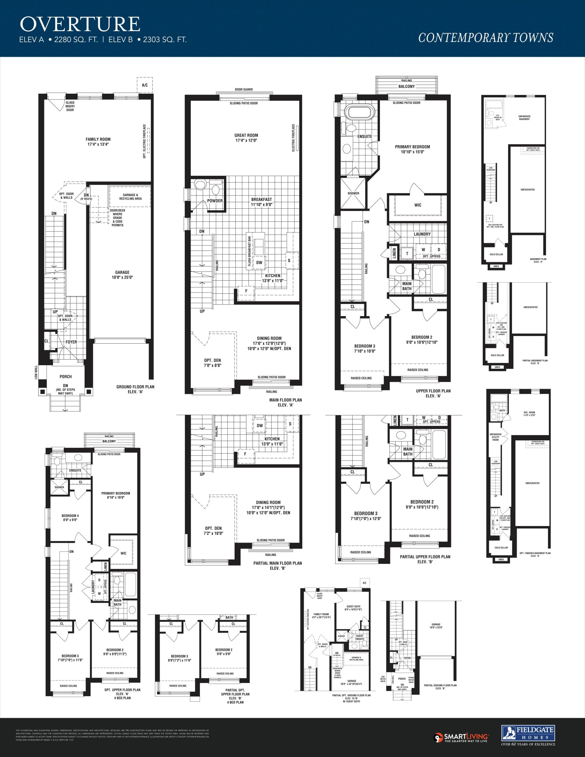 Overture Floor Plan at The Collection Towns - 2303 sq.ft