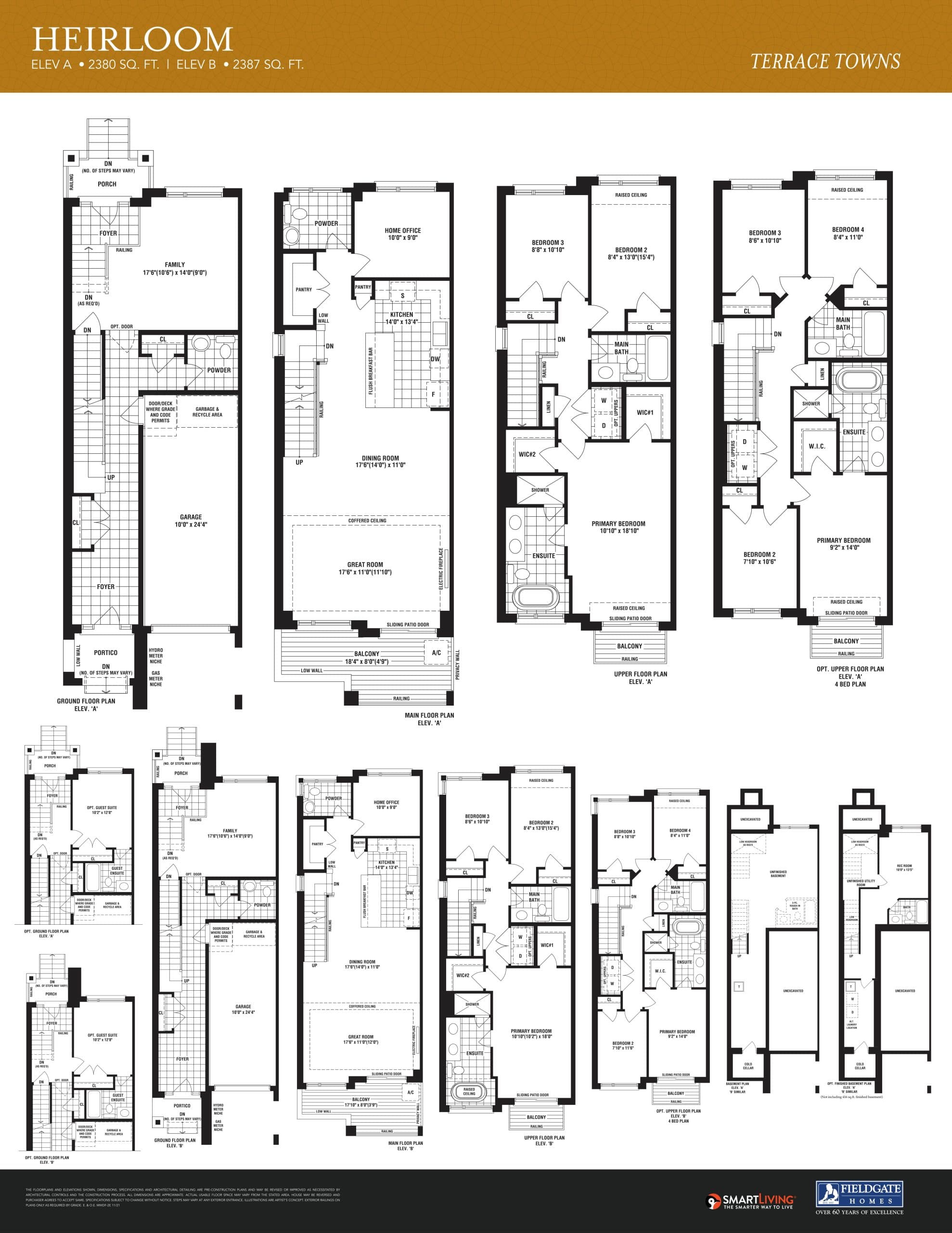 Heirloom Floor Plan at The Collection Towns - 2387 sq.ft