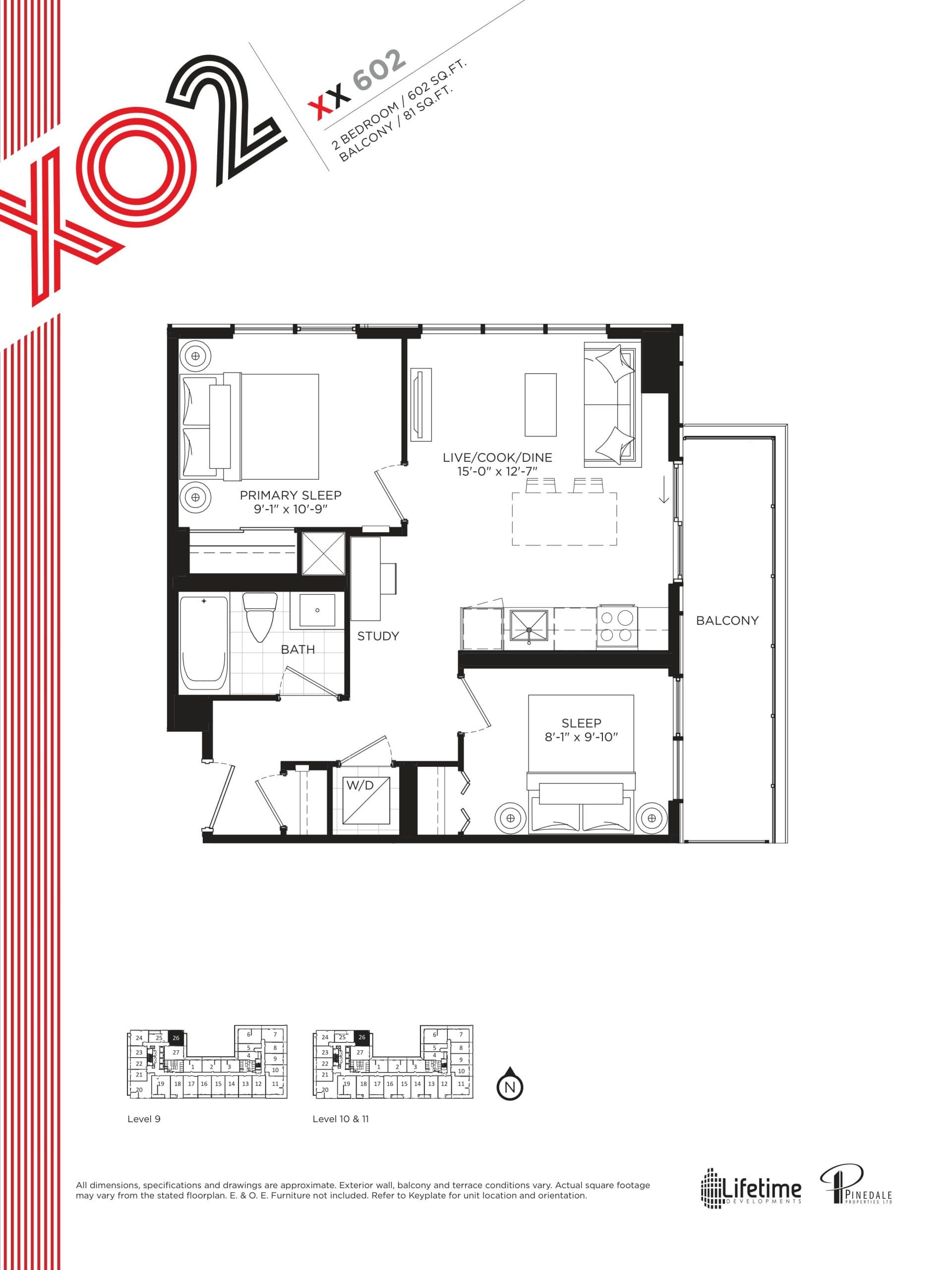 XX 602 Floor Plan at XO2 Condos - 602 sq.ft
