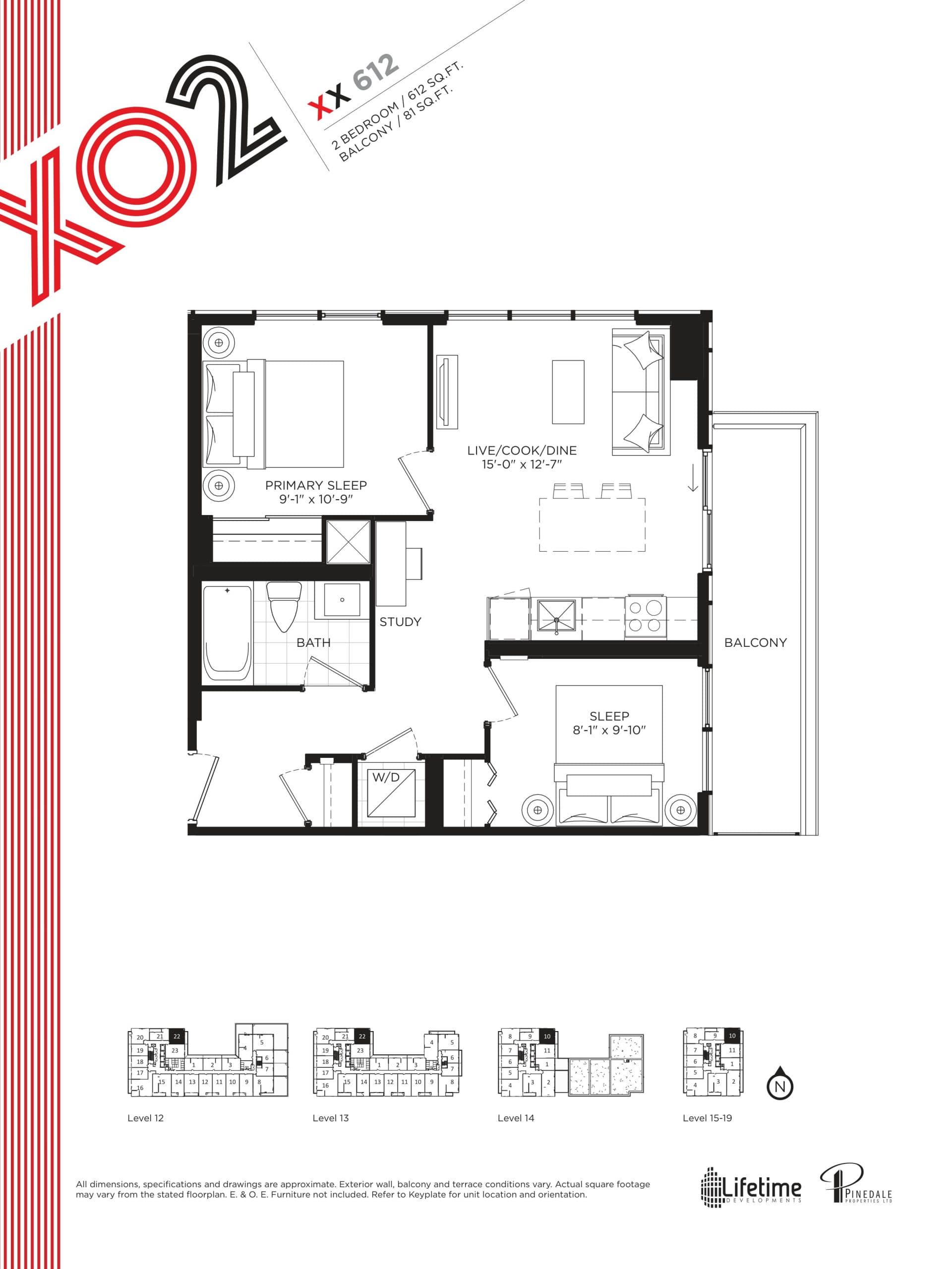 XX 612 Floor Plan at XO2 Condos - 612 sq.ft