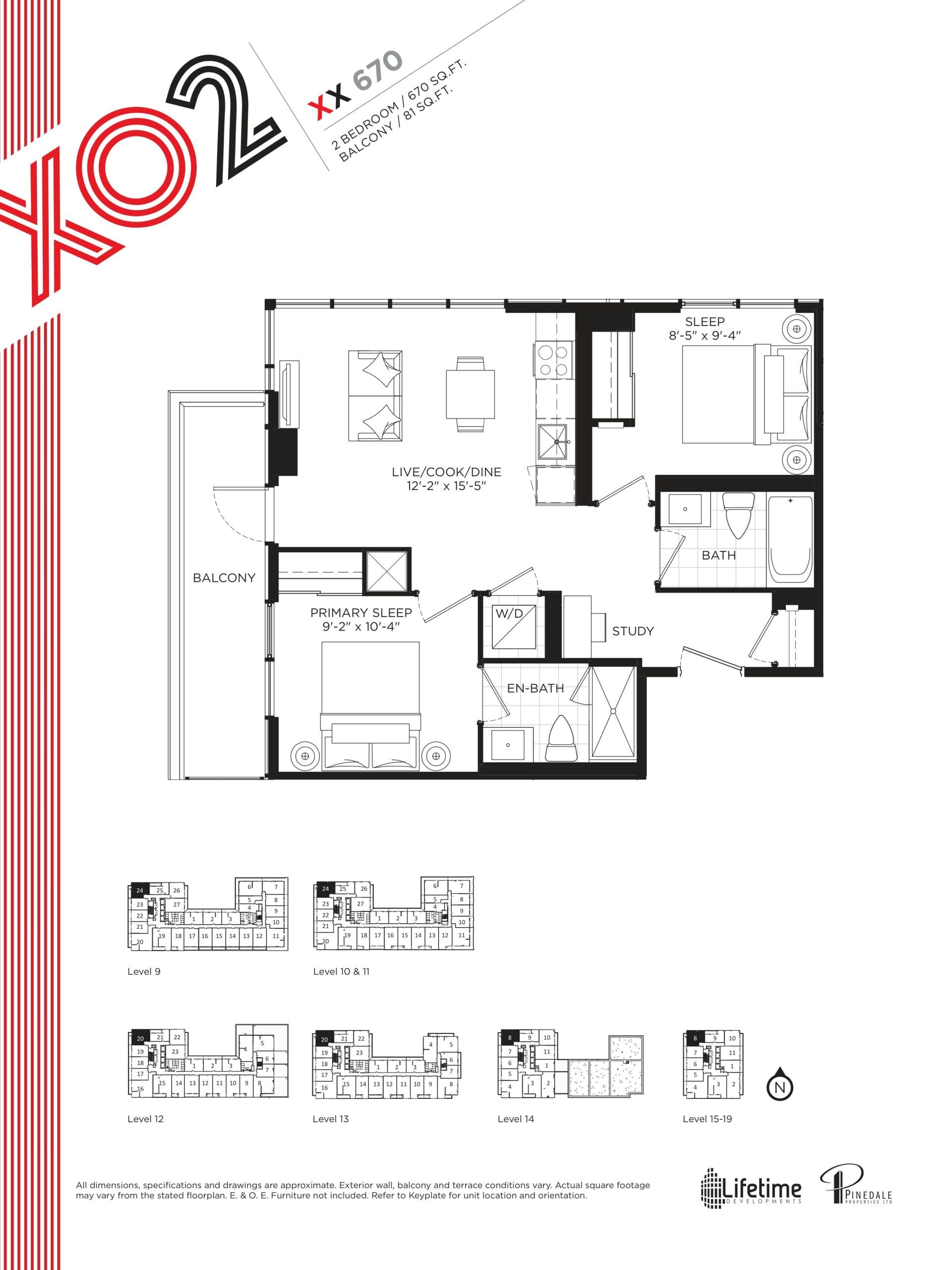 XX 670 Floor Plan at XO2 Condos - 670 sq.ft