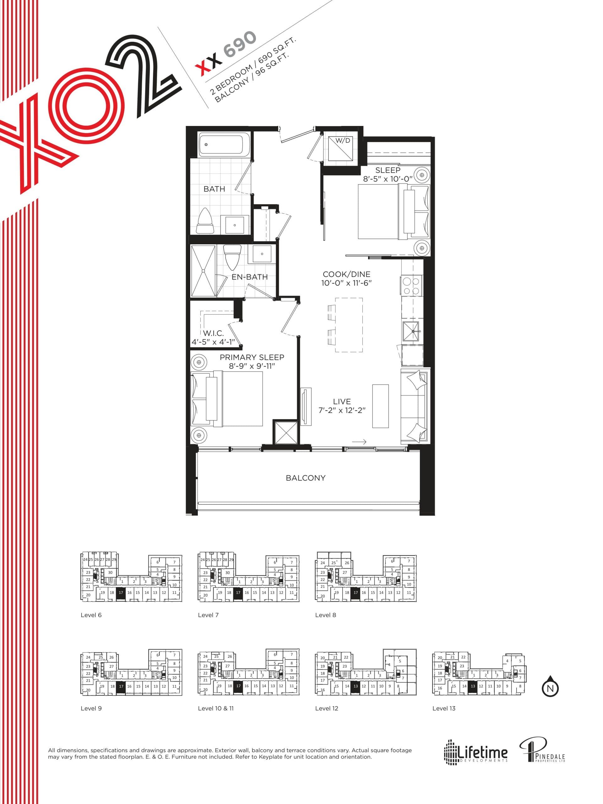 XX 690 Floor Plan at XO2 Condos - 690 sq.ft