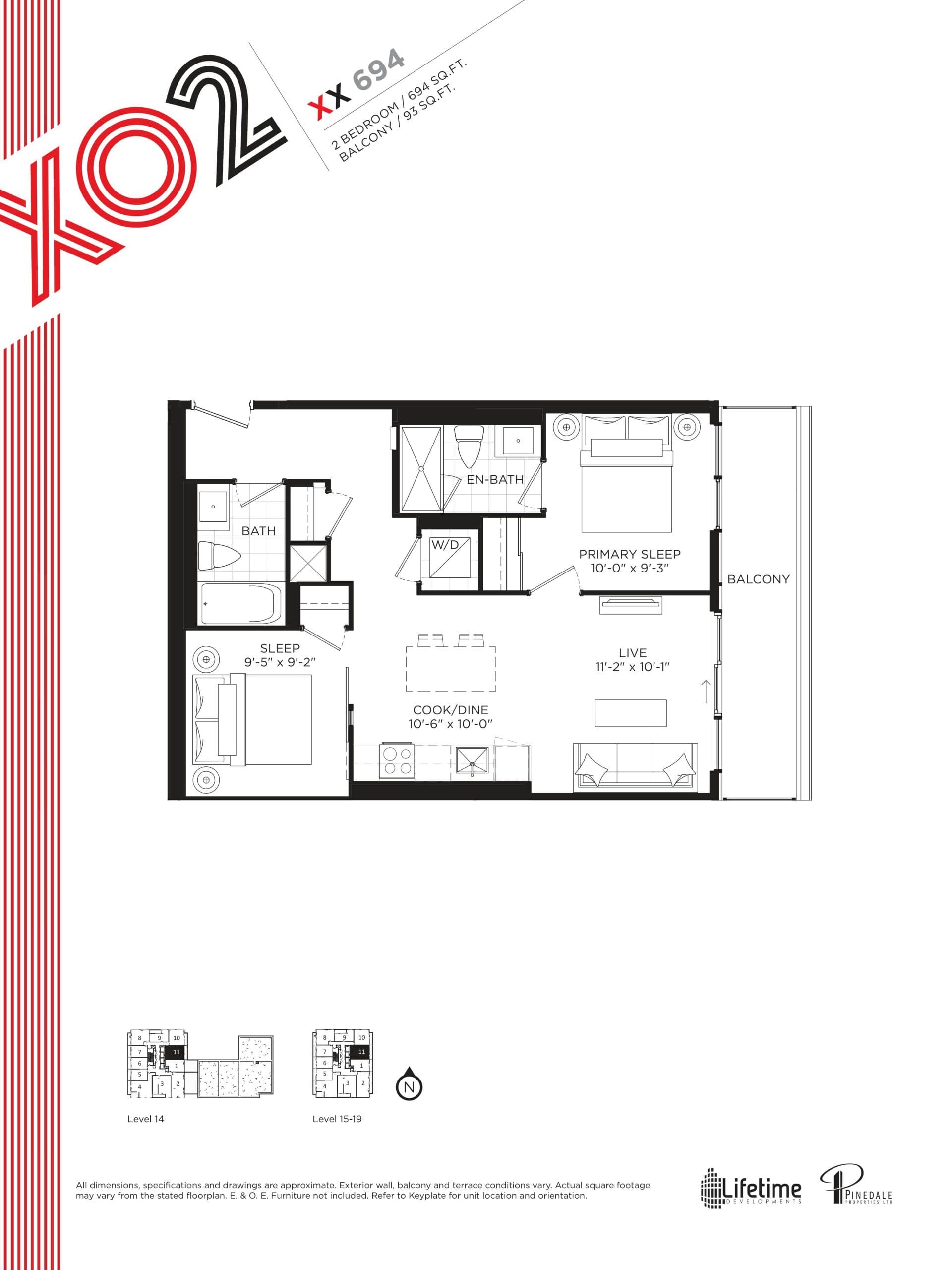 XX 694 Floor Plan at XO2 Condos - 694 sq.ft
