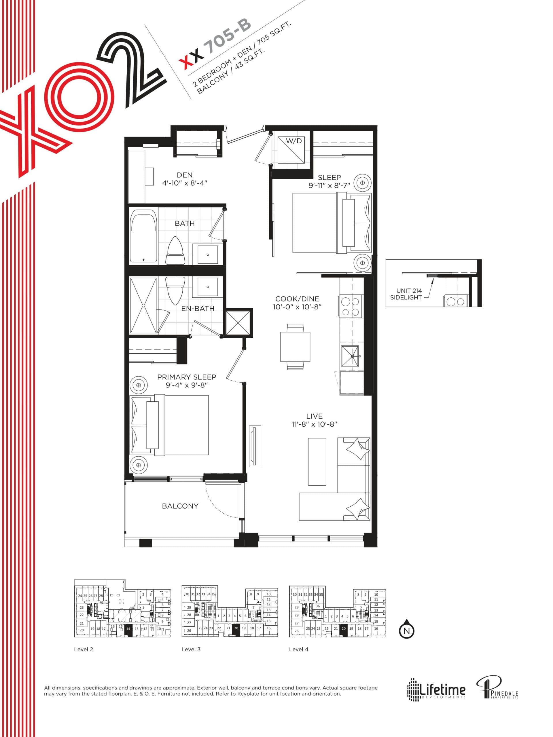 XX 705-B Floor Plan at XO2 Condos - 705 sq.ft