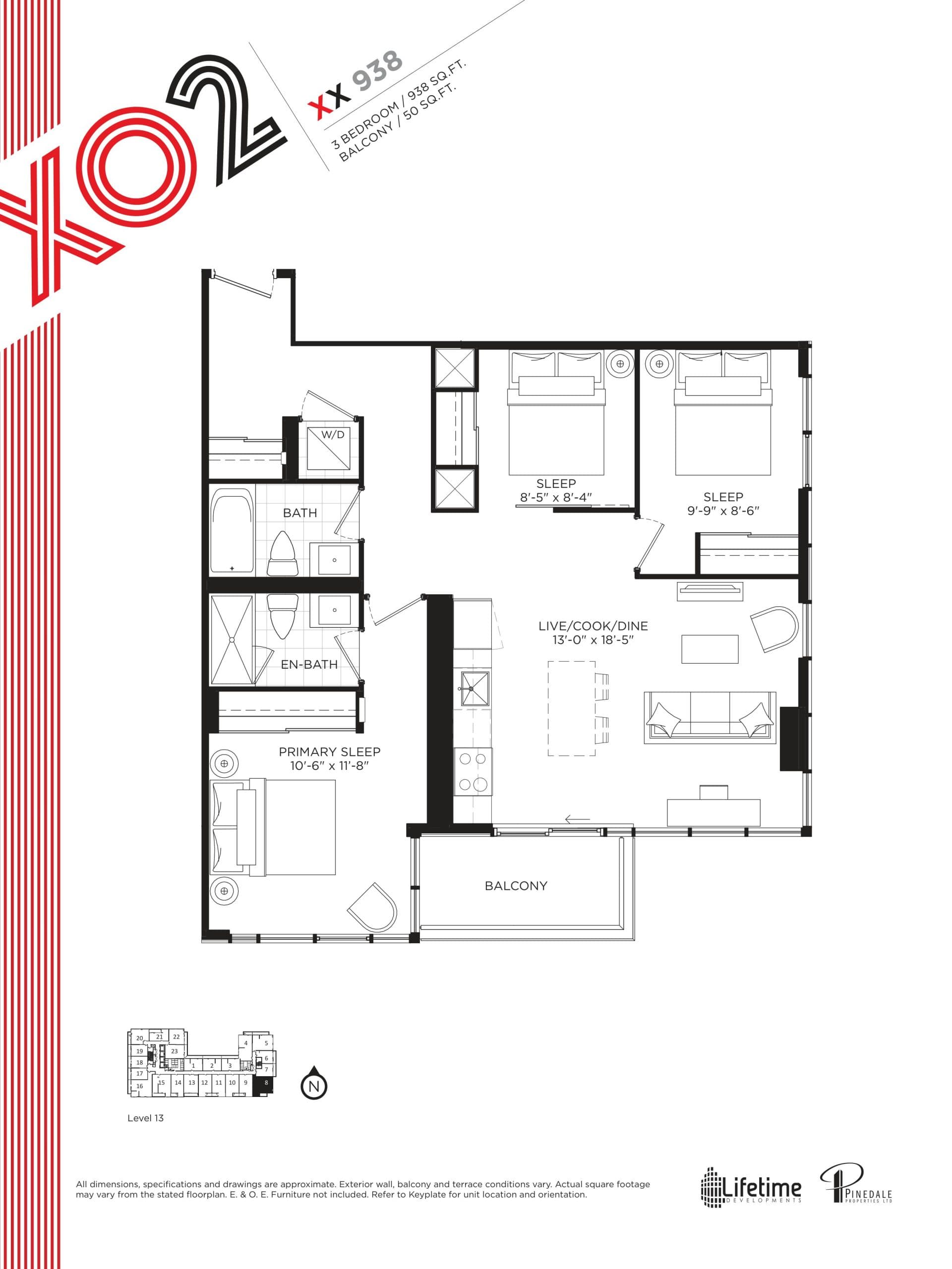 XX 938 Floor Plan at XO2 Condos - 938 sq.ft