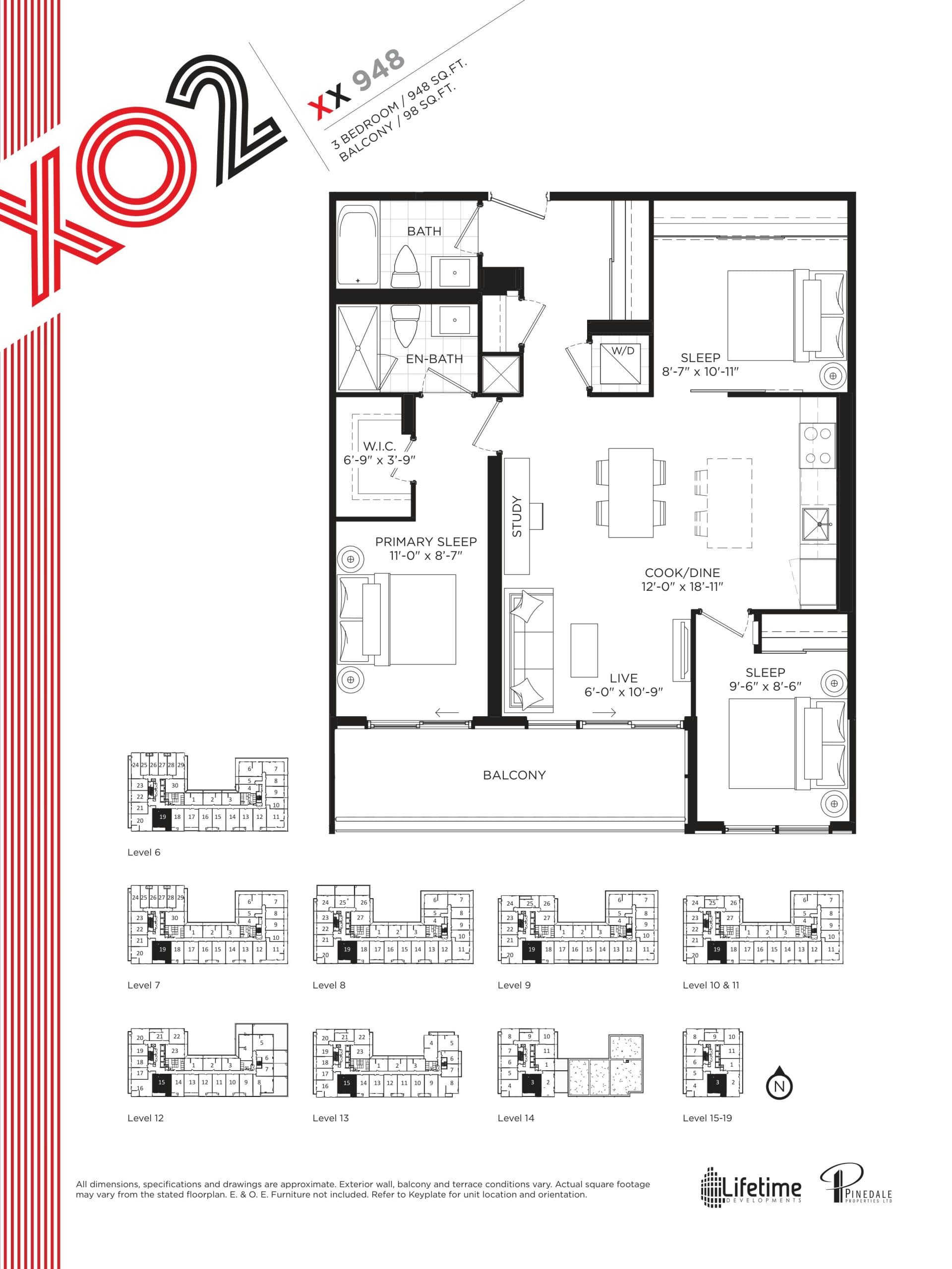 XX 948 Floor Plan at XO2 Condos - 948 sq.ft