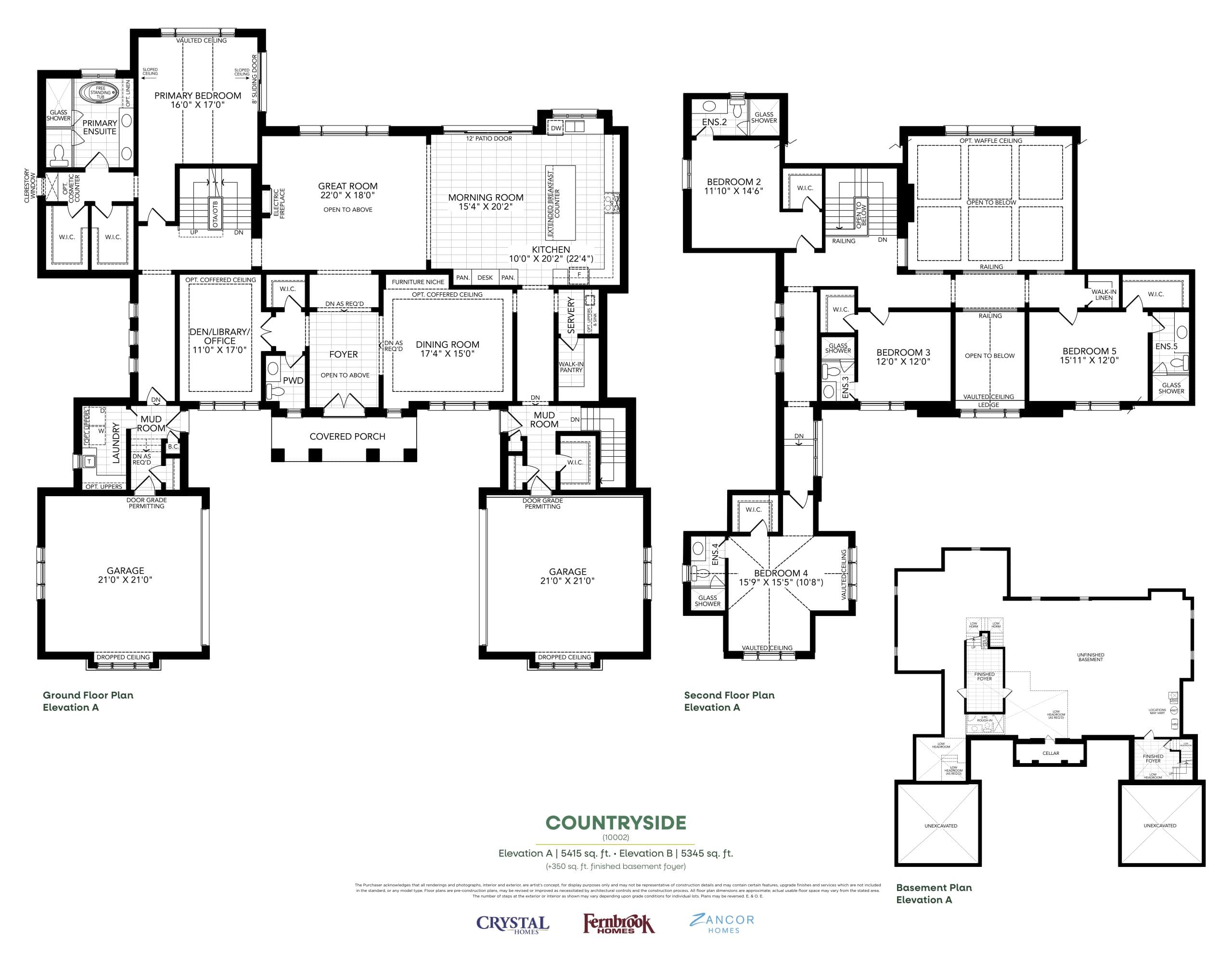 Countryside Floor Plan at Hometown Hillsdale - 5345 sq.ft
